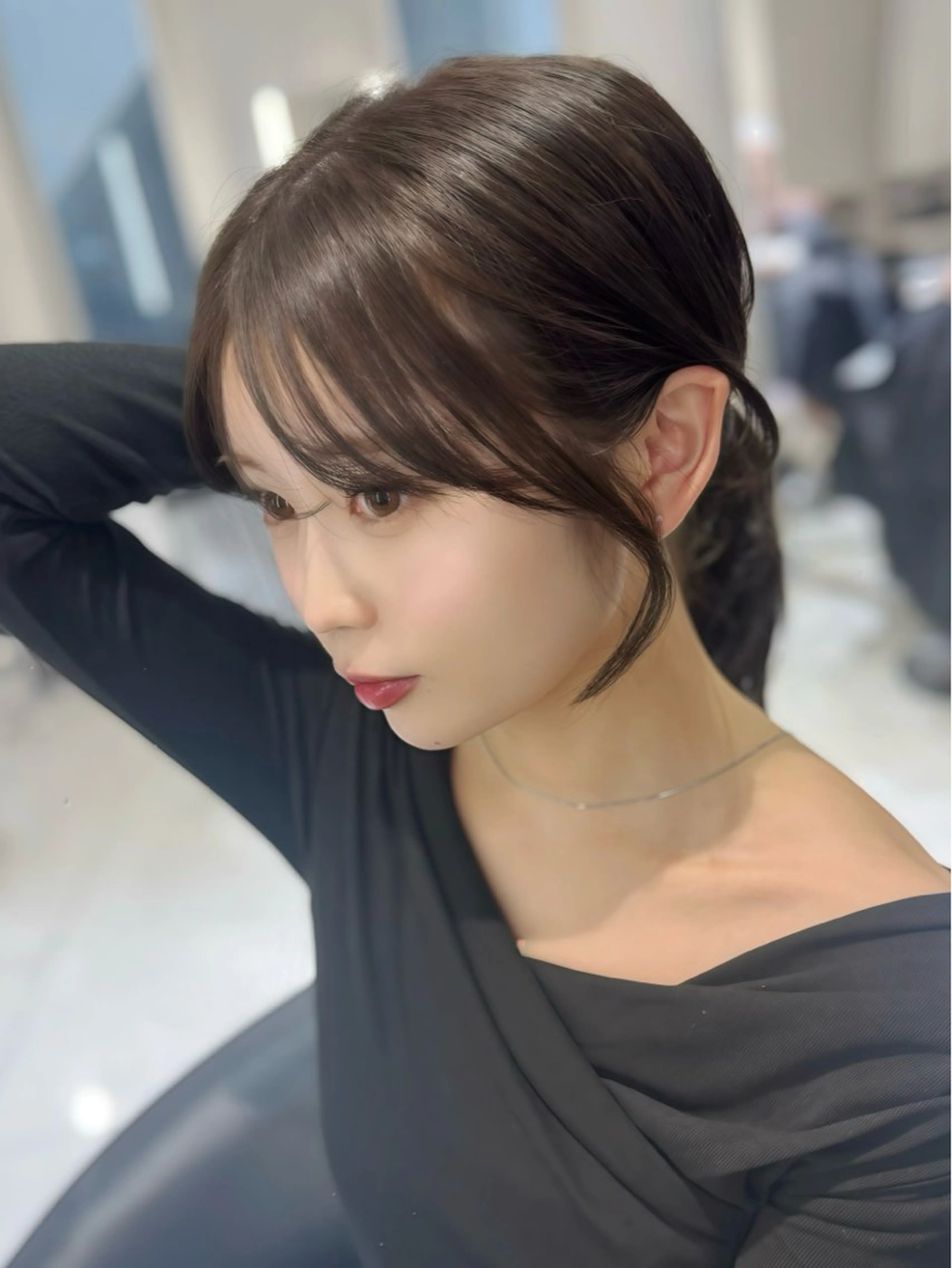 ミディアム カラー カット ヘアカラー トリートメント ハッシュカット レイヤー池袋のヘアスタイル