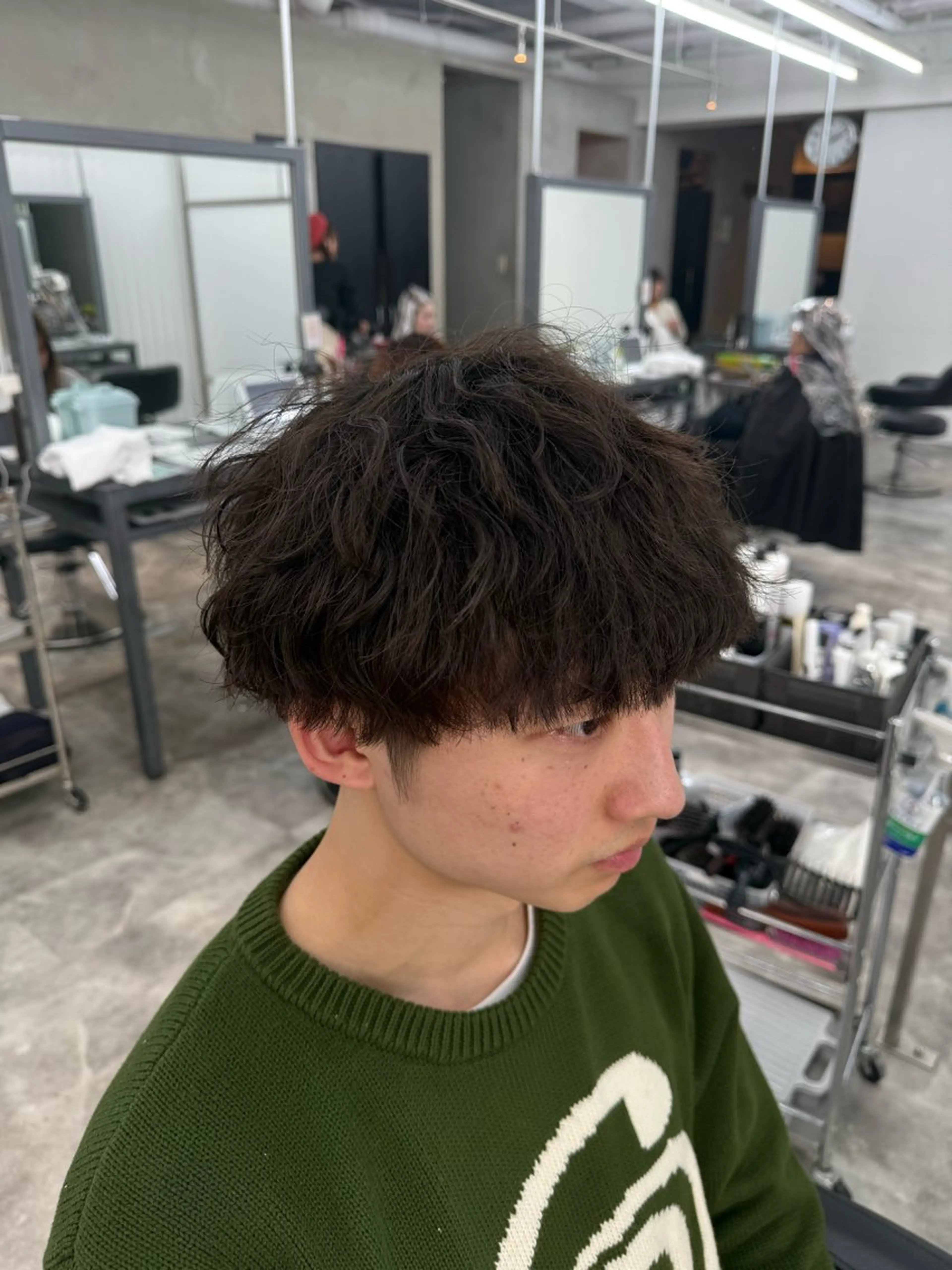 ミディアム ミディアムパーマ メンズ特化美容師 /真家雅樹🔥のヘアスタイル