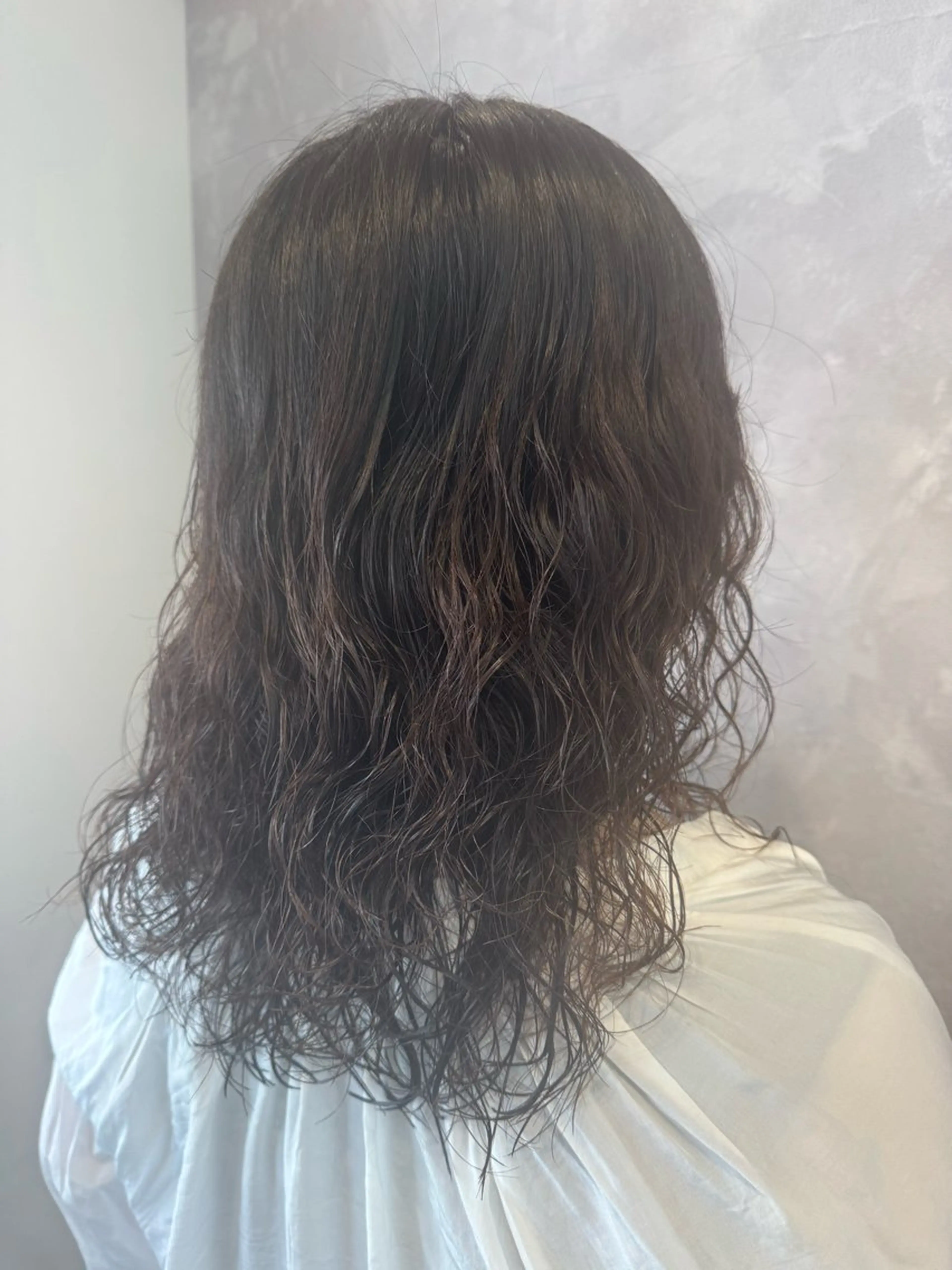 セミロング パーマ カット パーマ ヒヨシ ルナのヘアスタイル