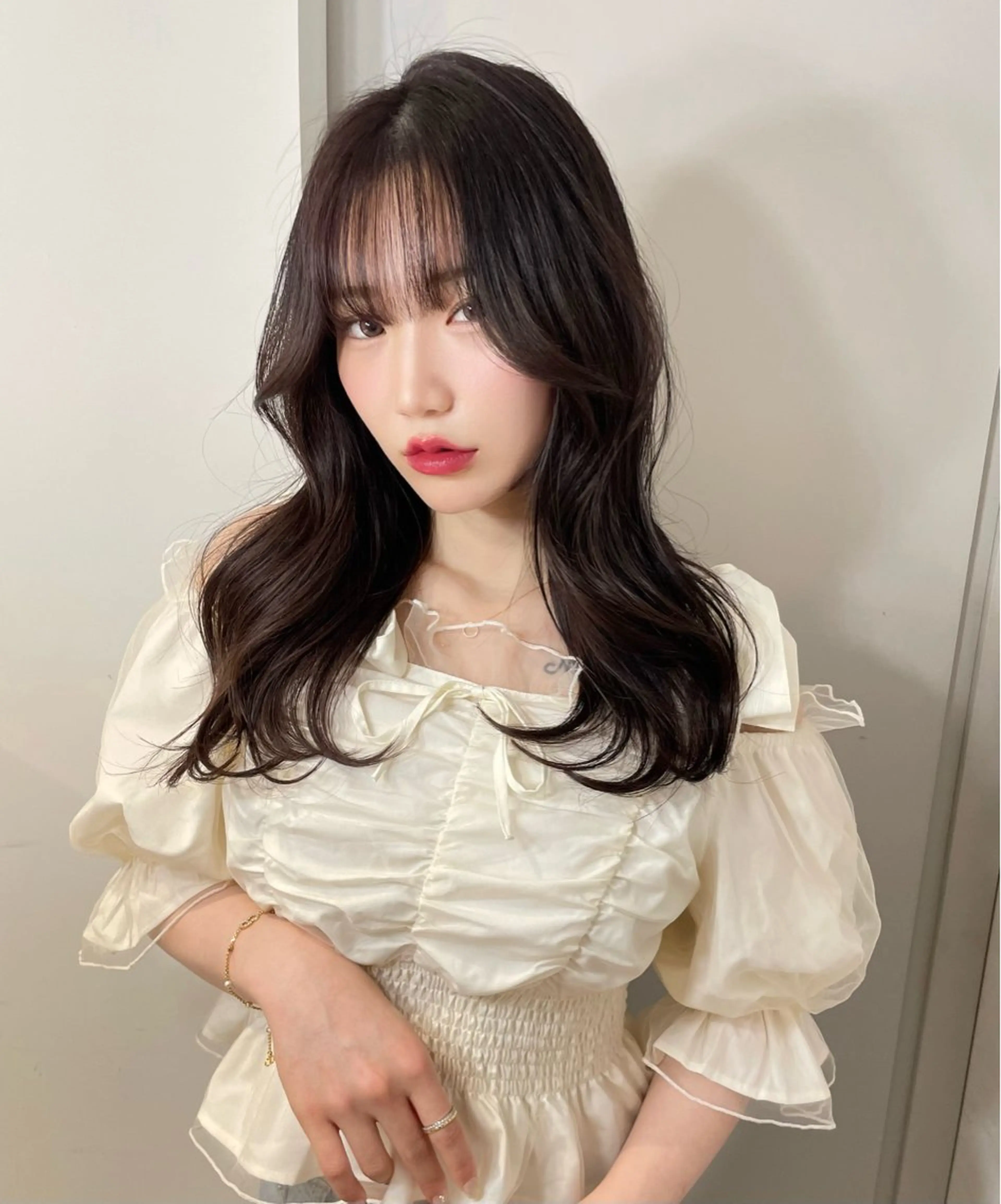 ミディアム カラー レイヤーカット/ 縮毛矯正/ミサキ💐のヘアスタイル