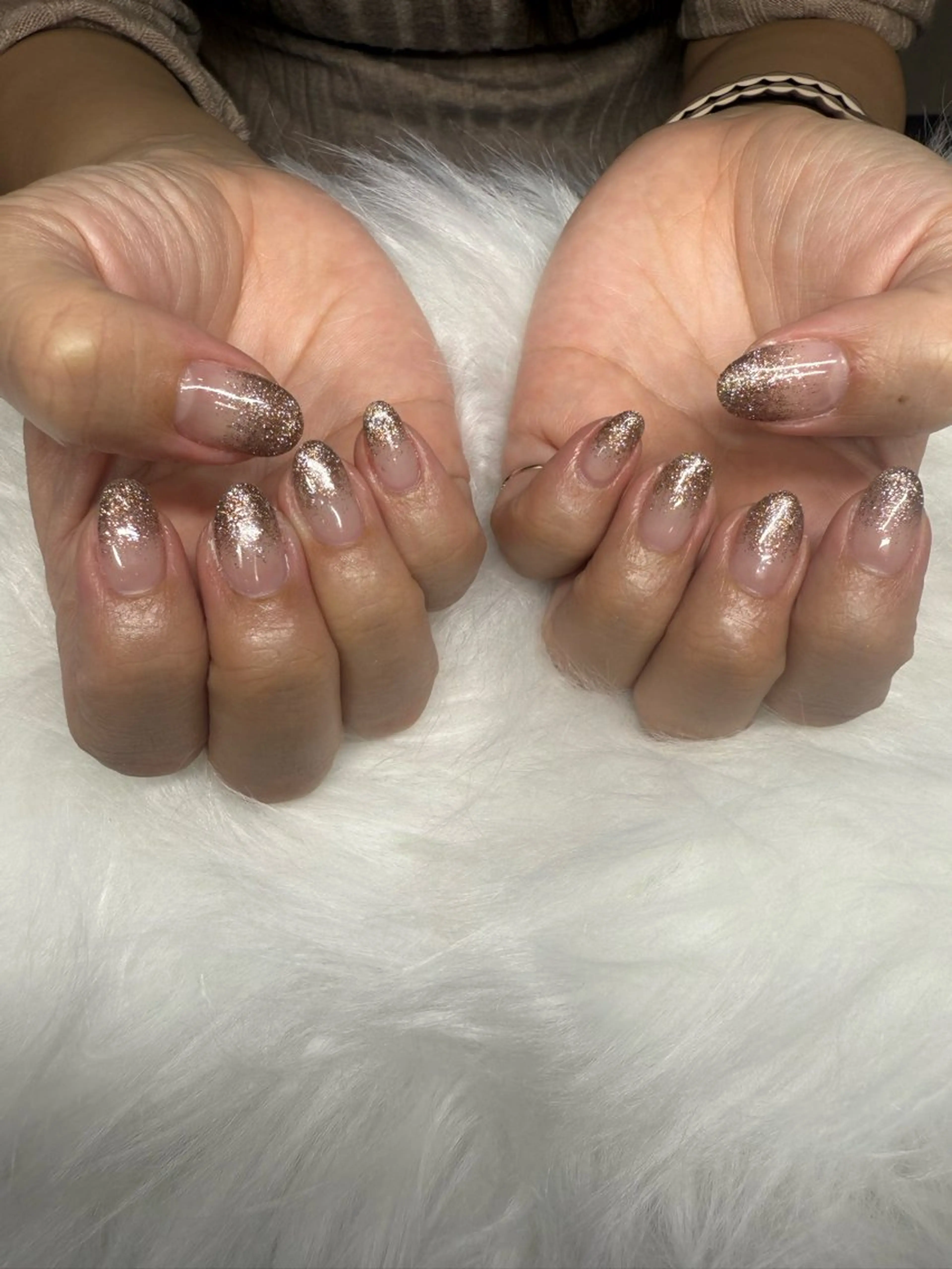 ネイル ラメ(グリッター) ラメグラデーション R.I所属・R.I みちのネイルデザイン