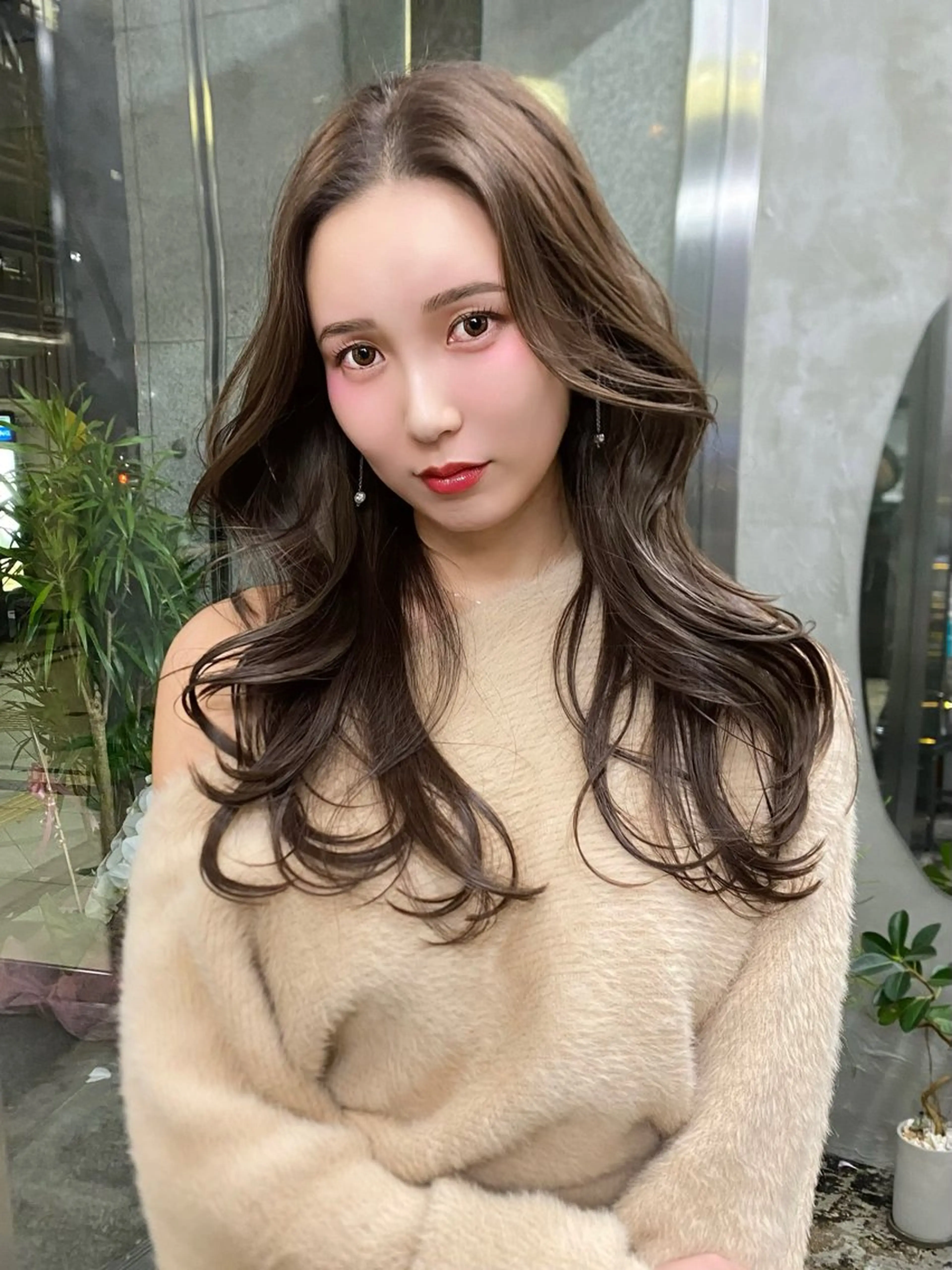 ロング カラー カット ヘアカラー ハイライト、レイヤー カット/西梅田/中西のヘアスタイル