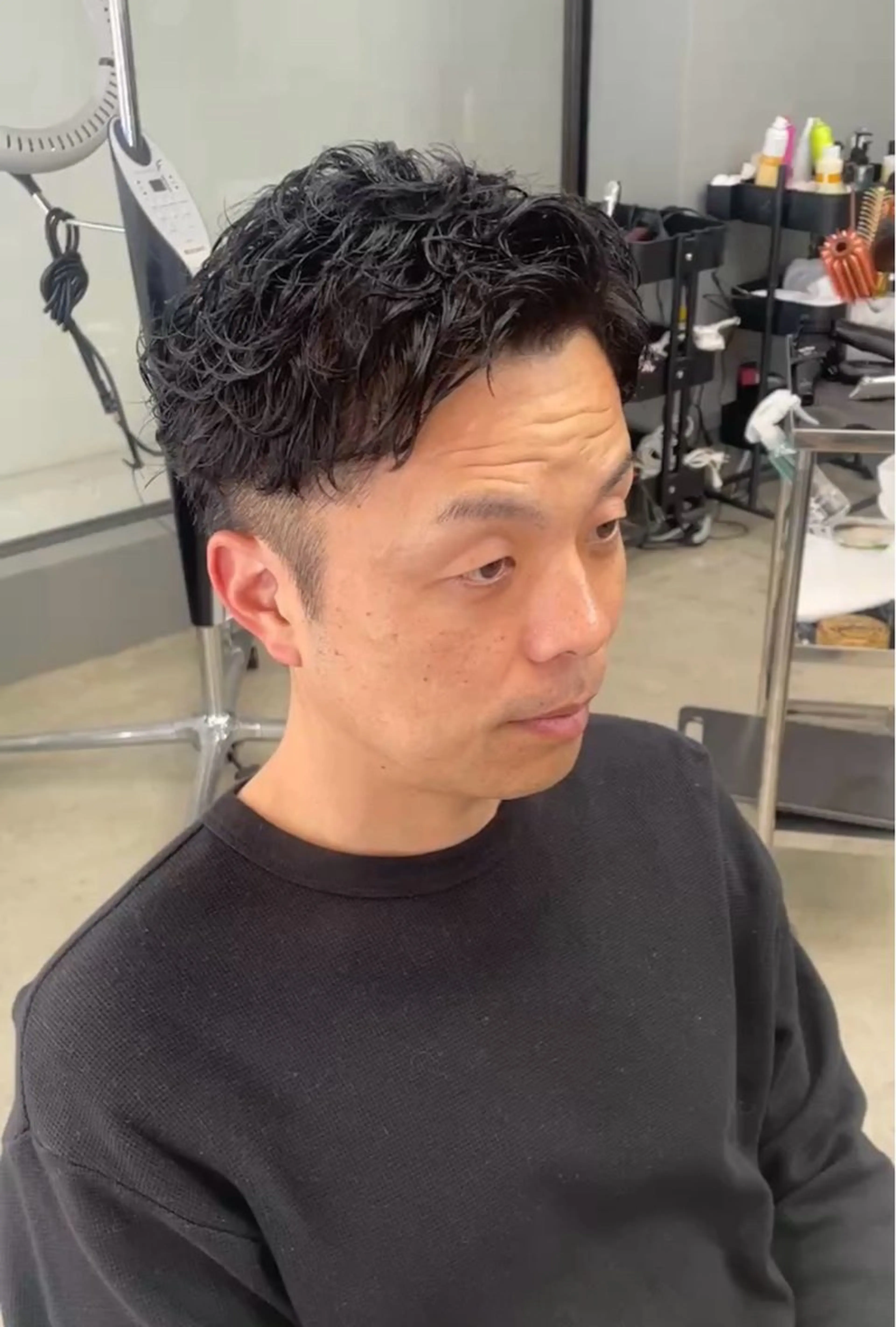 ショート パーマ メンズ カット パーマ メンズ専門サロン wokeのヘアスタイル