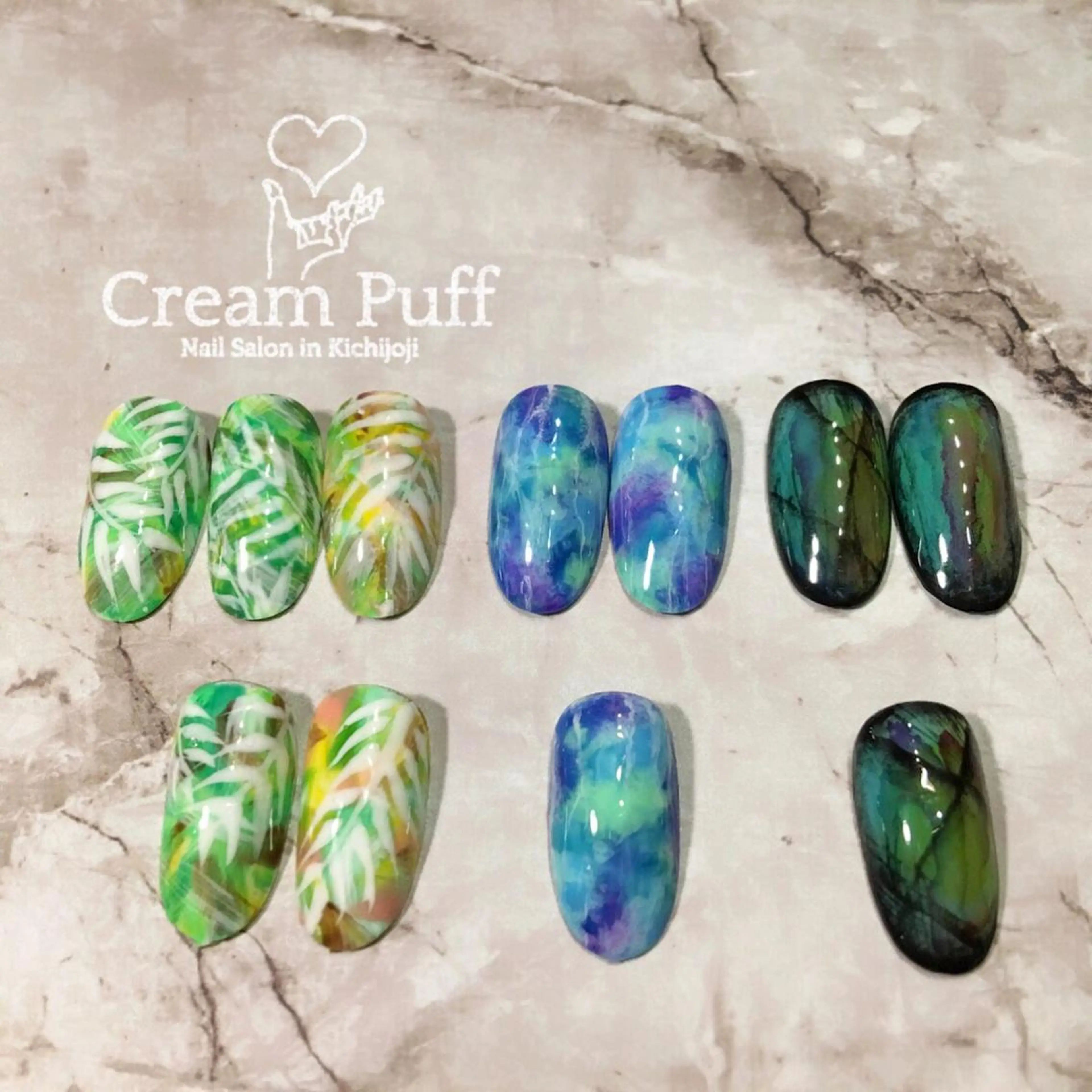 ネイル アートネイル ブルー HAMANO MIKAのネイルデザイン