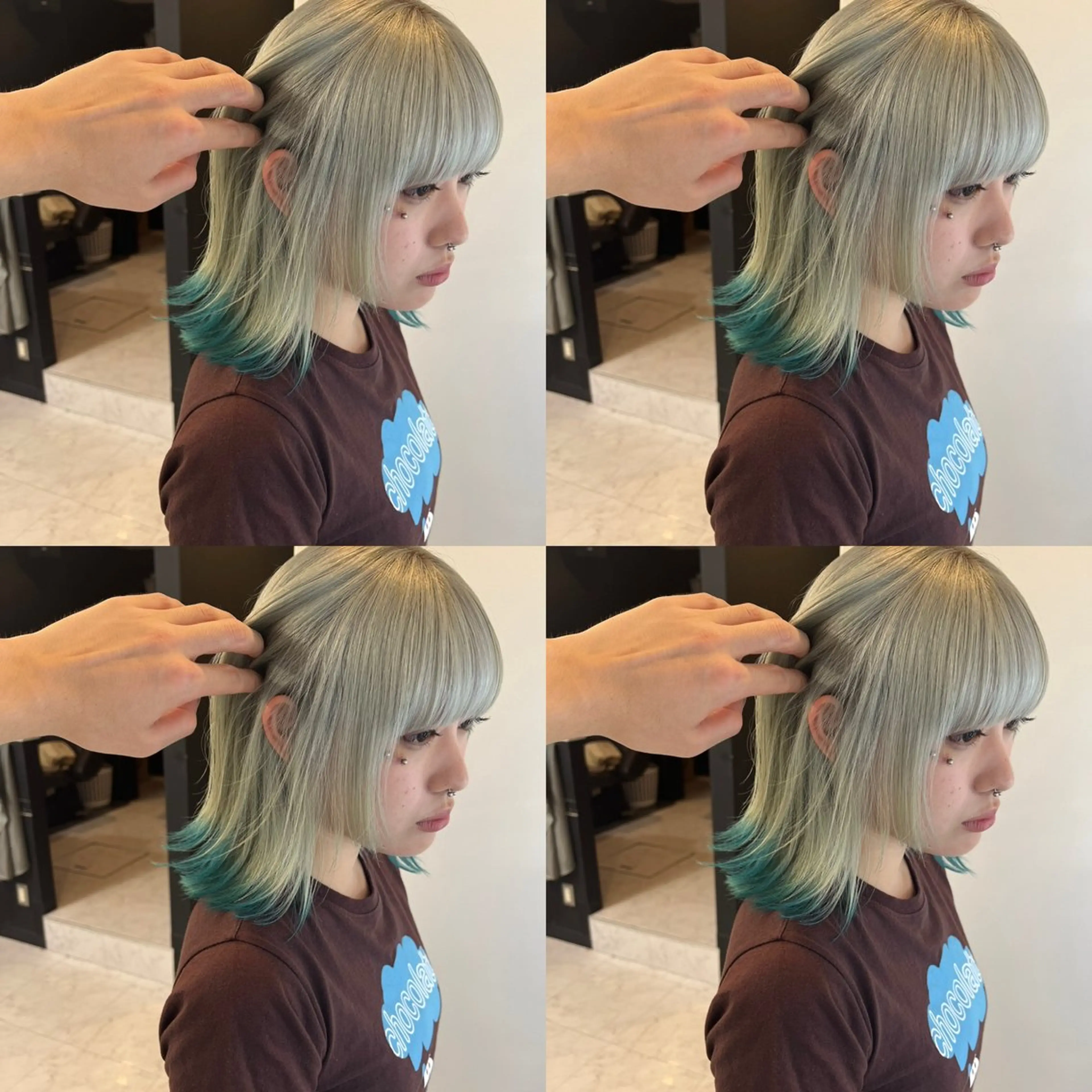 ショート カラー ミント ミントグリーン カット ヘアカラー トリートメント ✨髪質改善✖︎韓国 レイヤー✨ナカムラのヘアスタイル