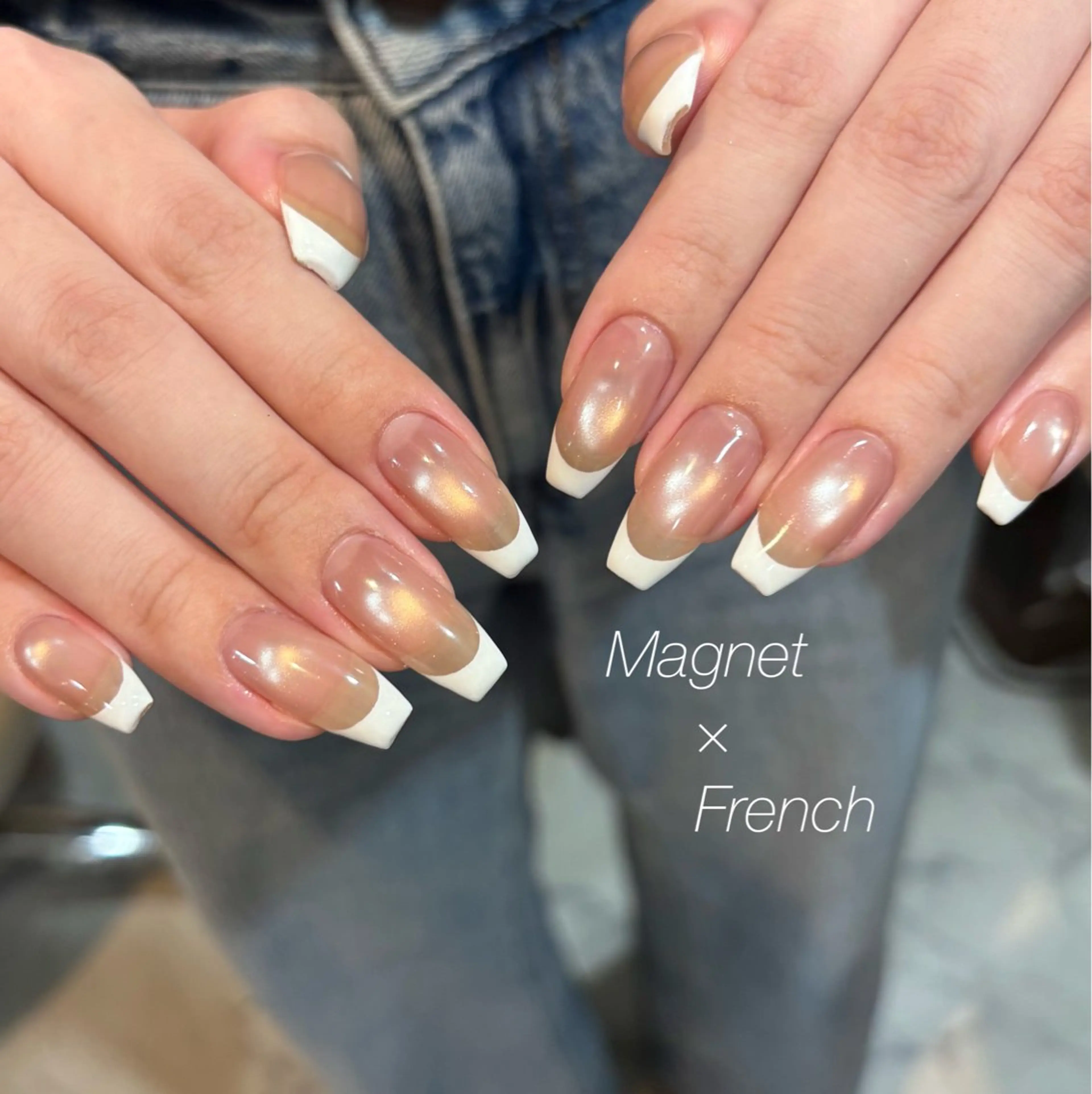 ネイル マグネットネイル mofie🤍ユミ/ 恵比寿/パラジェルのネイルデザイン