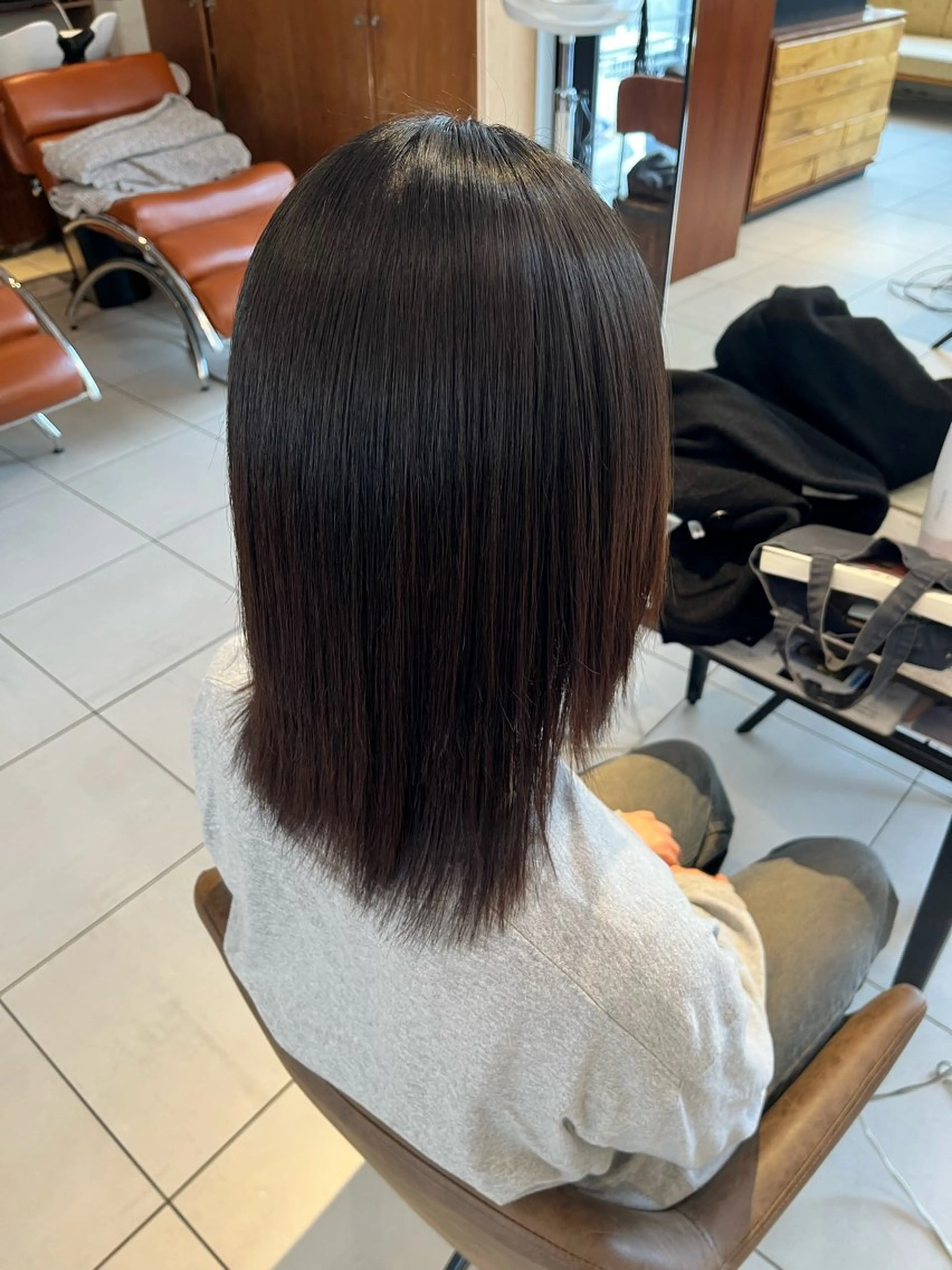 ミディアム 縮毛矯正 縮毛矯正 Arisa ‎𖤐 ̖́-‬のヘアスタイル