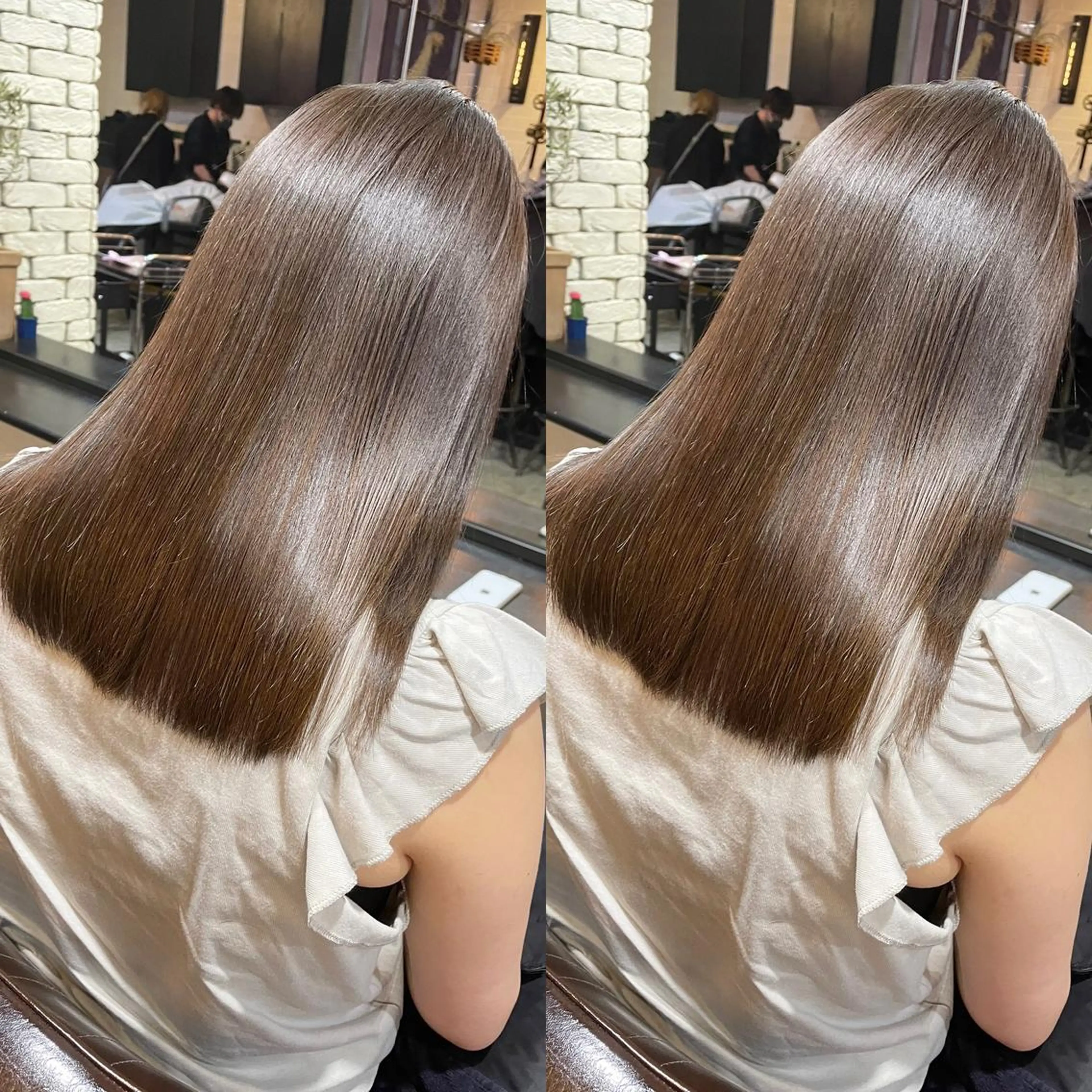 セミロング カラー カット ヘアカラー トリートメント ヘアセット 韓国レイヤー/ツヤ髪 🤍kosuke🤍のヘアスタイル