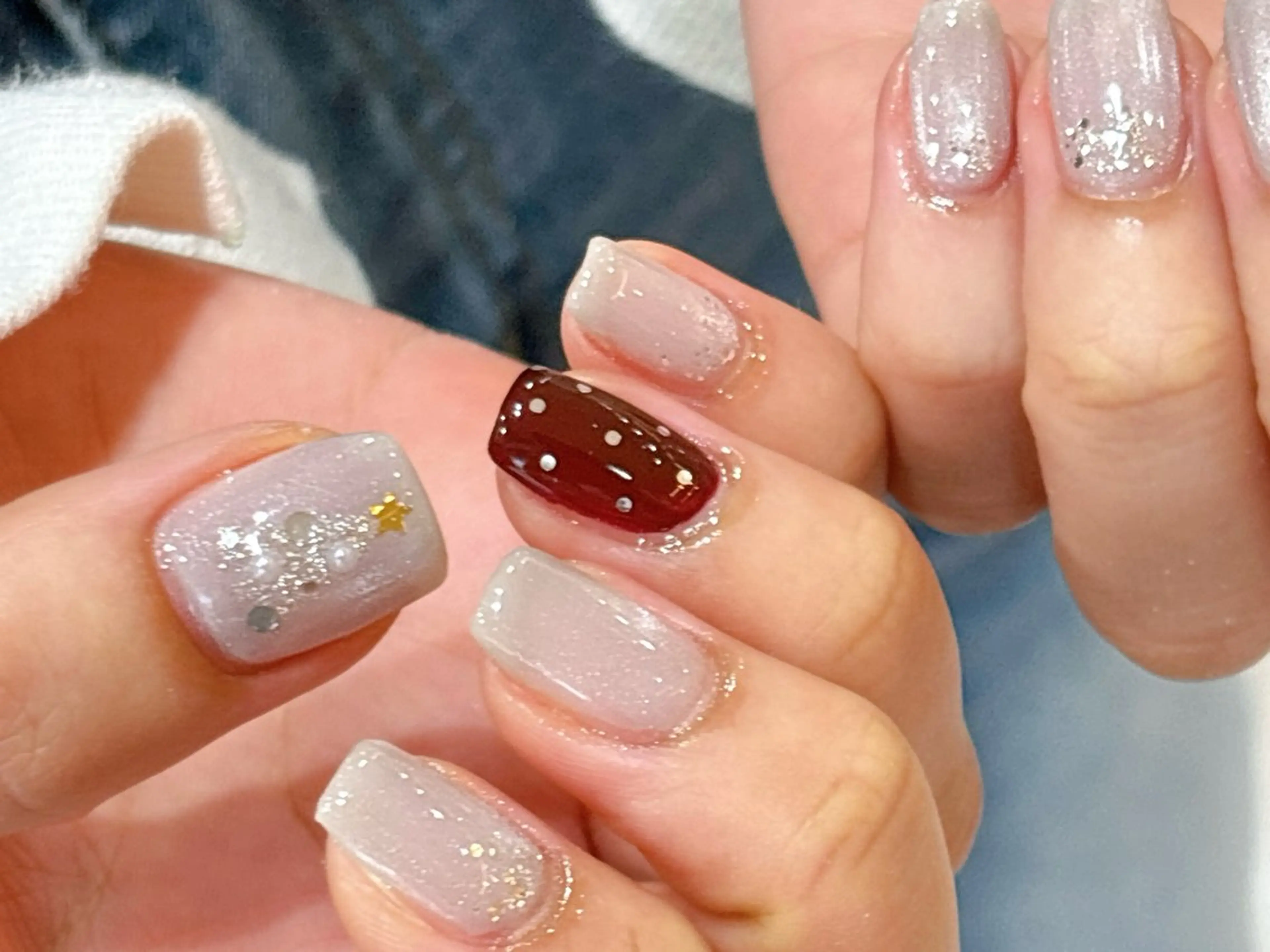 ネイル フラッシュネイル マグネットネイル 冬ネイル クリスマス ハンドネイル 大澤 香奈子のネイルデザイン