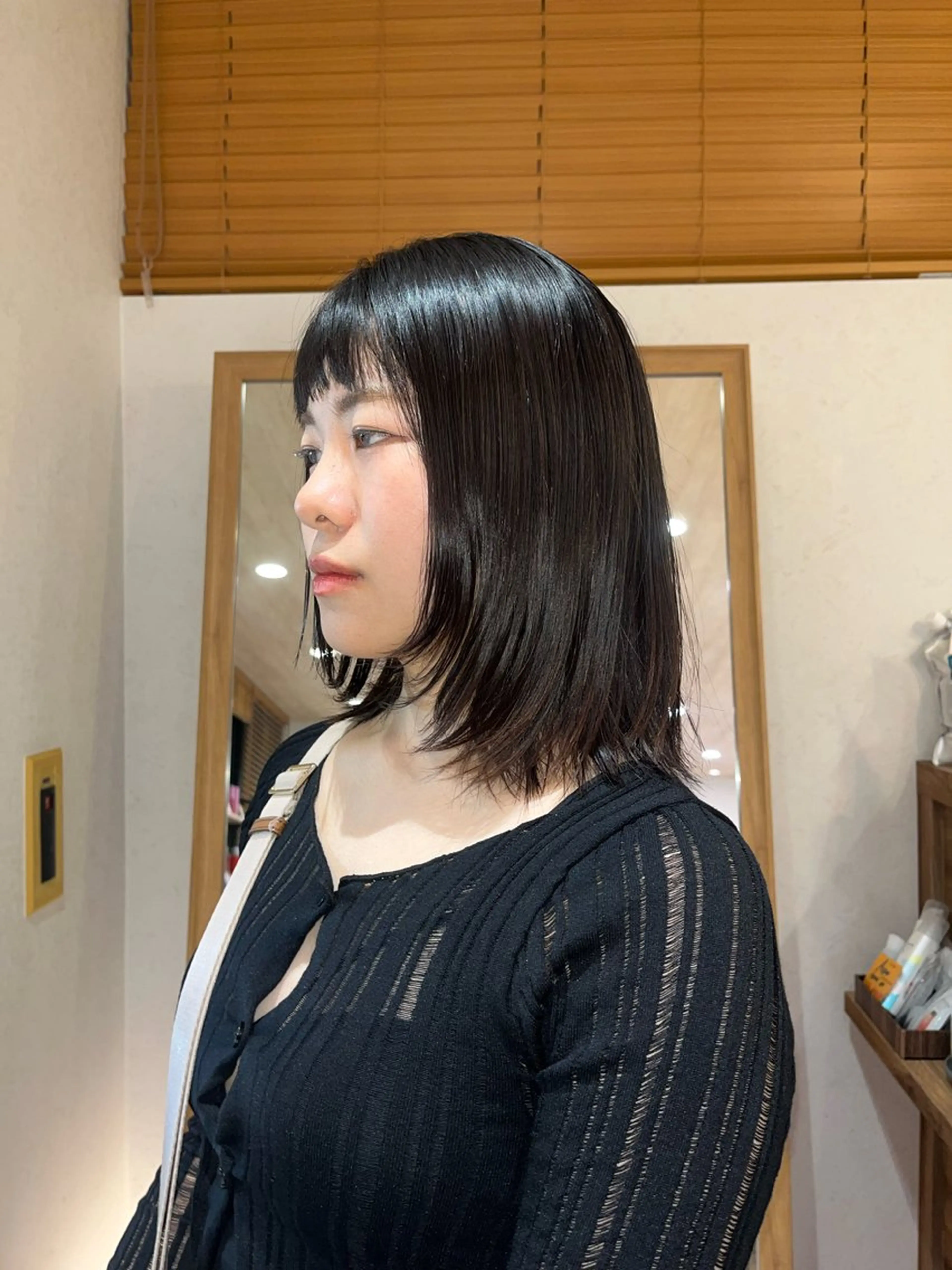 ミディアム パーマ 産休中です 艶カラー♡オカのヘアスタイル