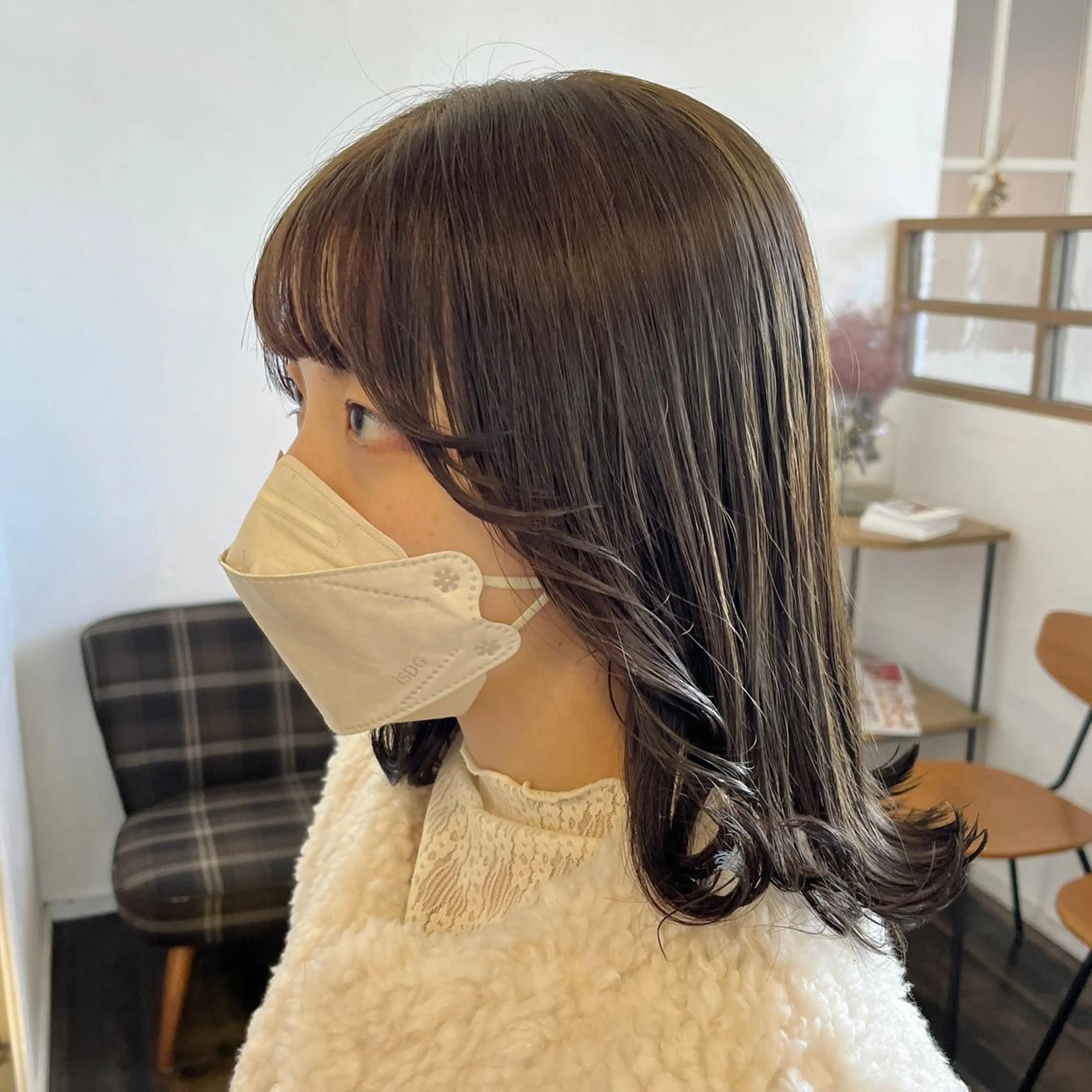 ミディアム カラー ブリーチ 透明感カラー ダブルカラー ブリーチなしカラー 伊藤ゆかり/髪質改善 /透明感カラーのヘアスタイル