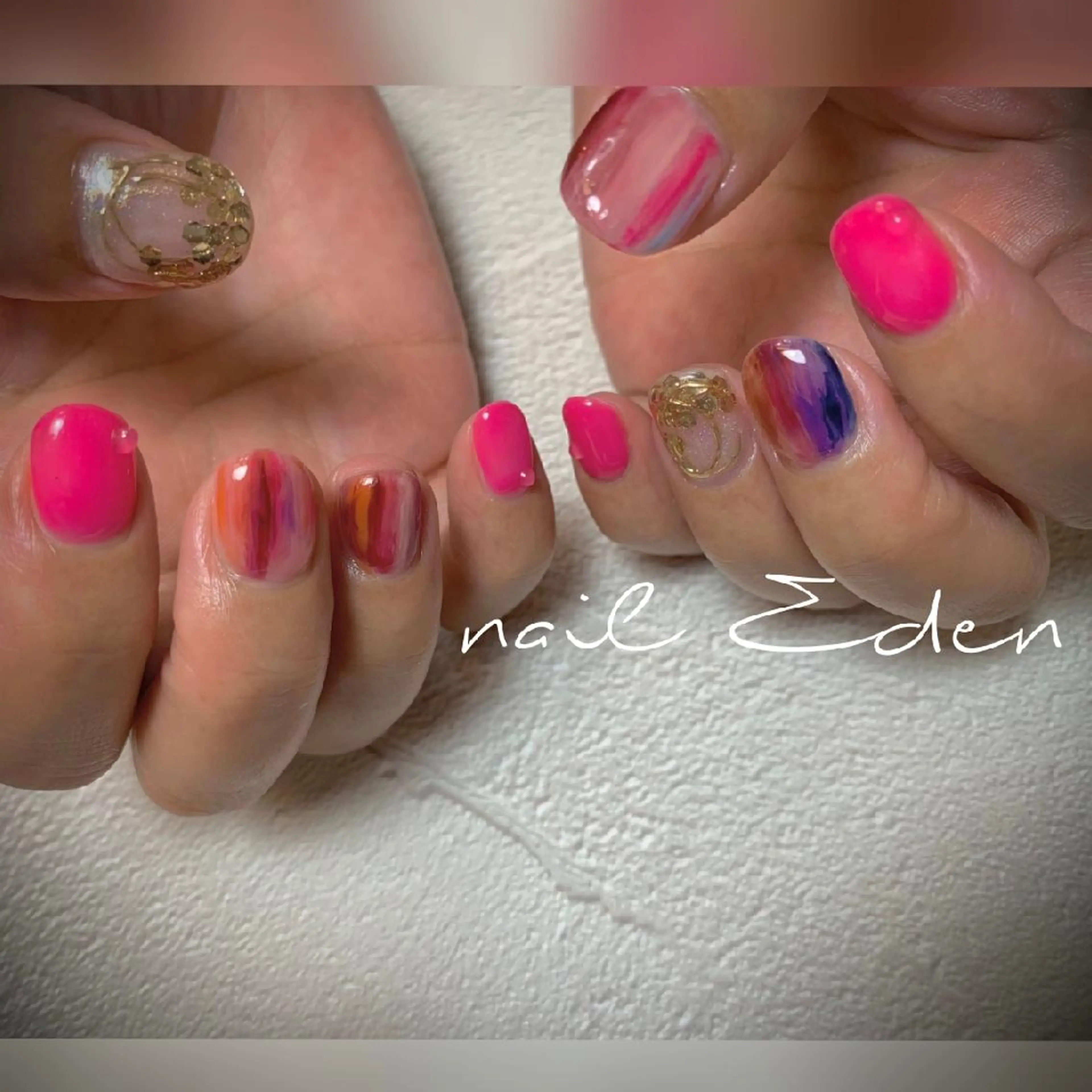 ネイル アートネイル 持ち込み ニュアンスネイル ピンク ハンドネイル ハンドケア Eden　private nail saron所属・Eden ♾️のネイルデザイン