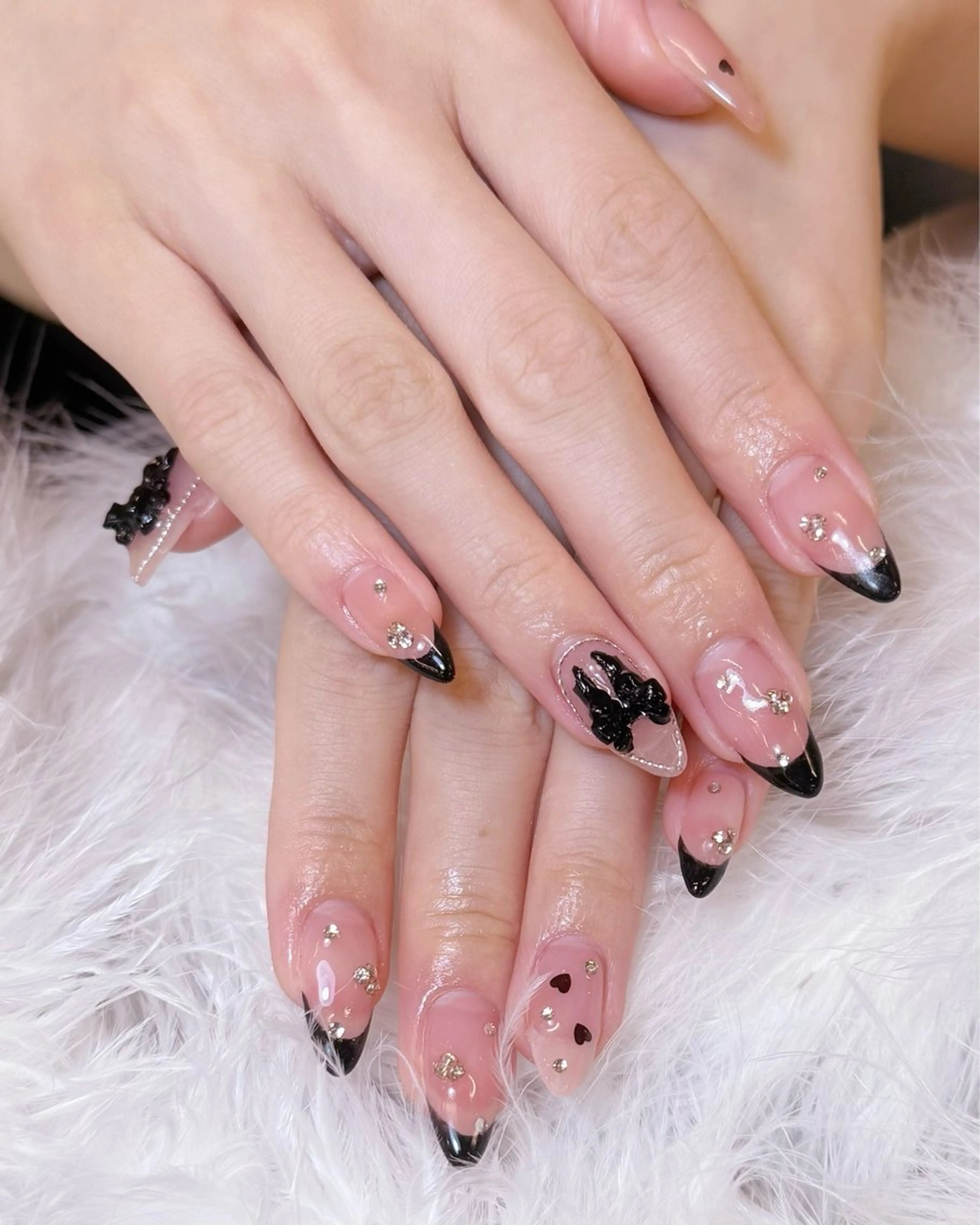 ネイル アートネイル フラッシュネイル フラワーネイル ジェルネイル ガーリー ハンドネイル Puti nailのネイルデザイン