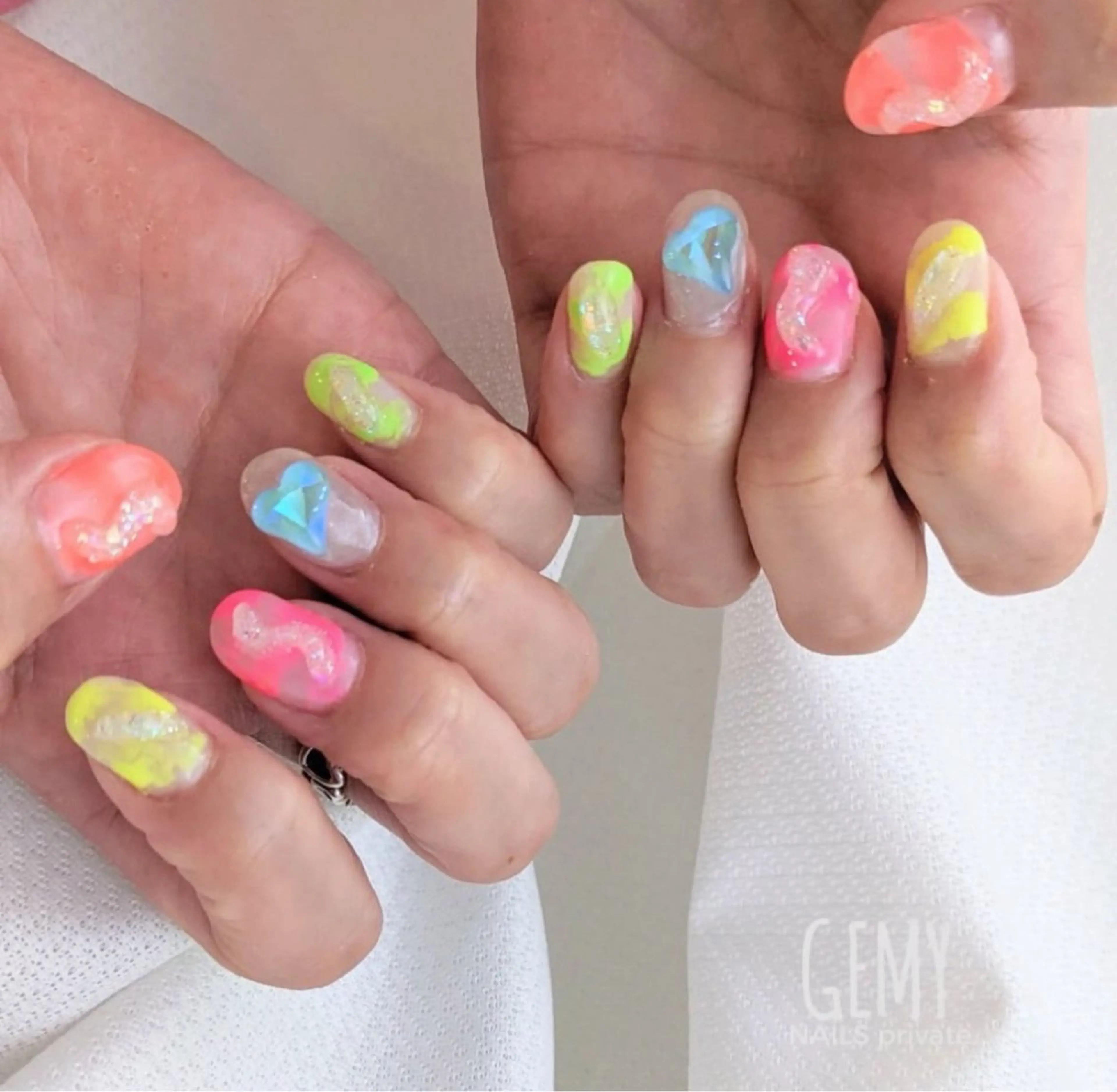 ネイル 大理石ネイル(マーブル) ハンドネイル YURI ◡̈ nagoyaのネイルデザイン