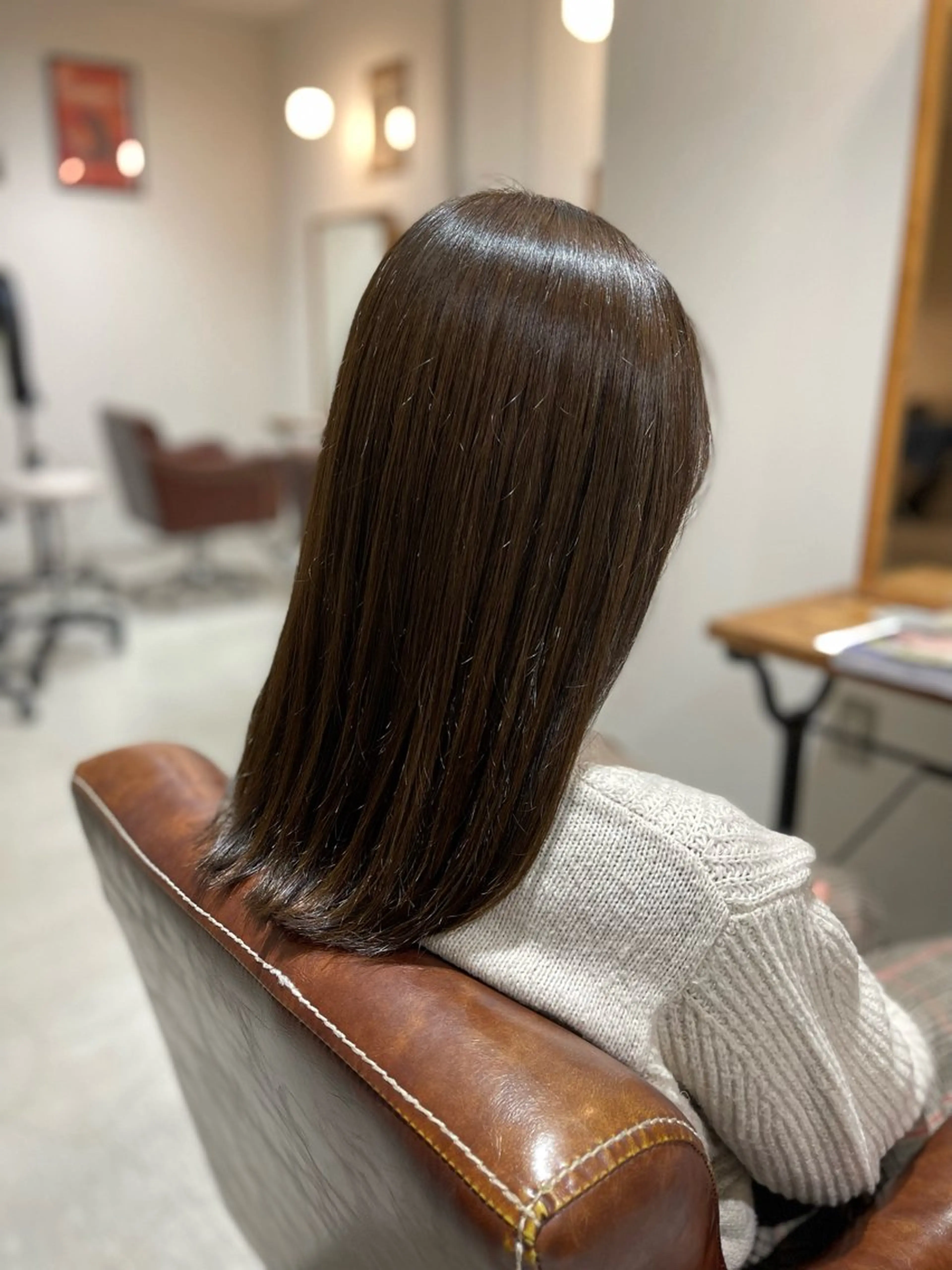 セミロング カラー カット ヘアカラー 前田 夏季のヘアスタイル