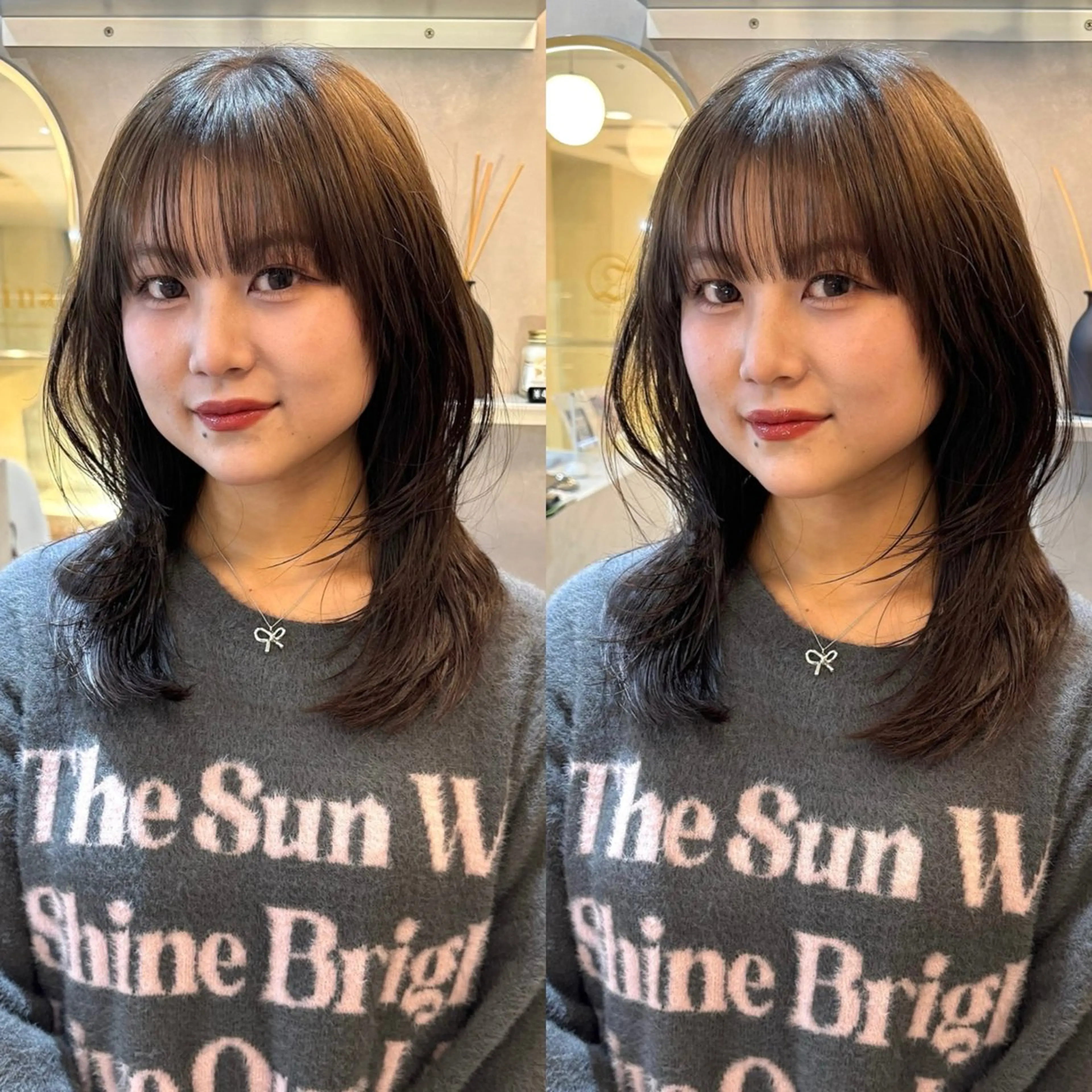 セミロング カラー 韓国ヘア🇰🇷/ 顔周り/松田光里のヘアスタイル