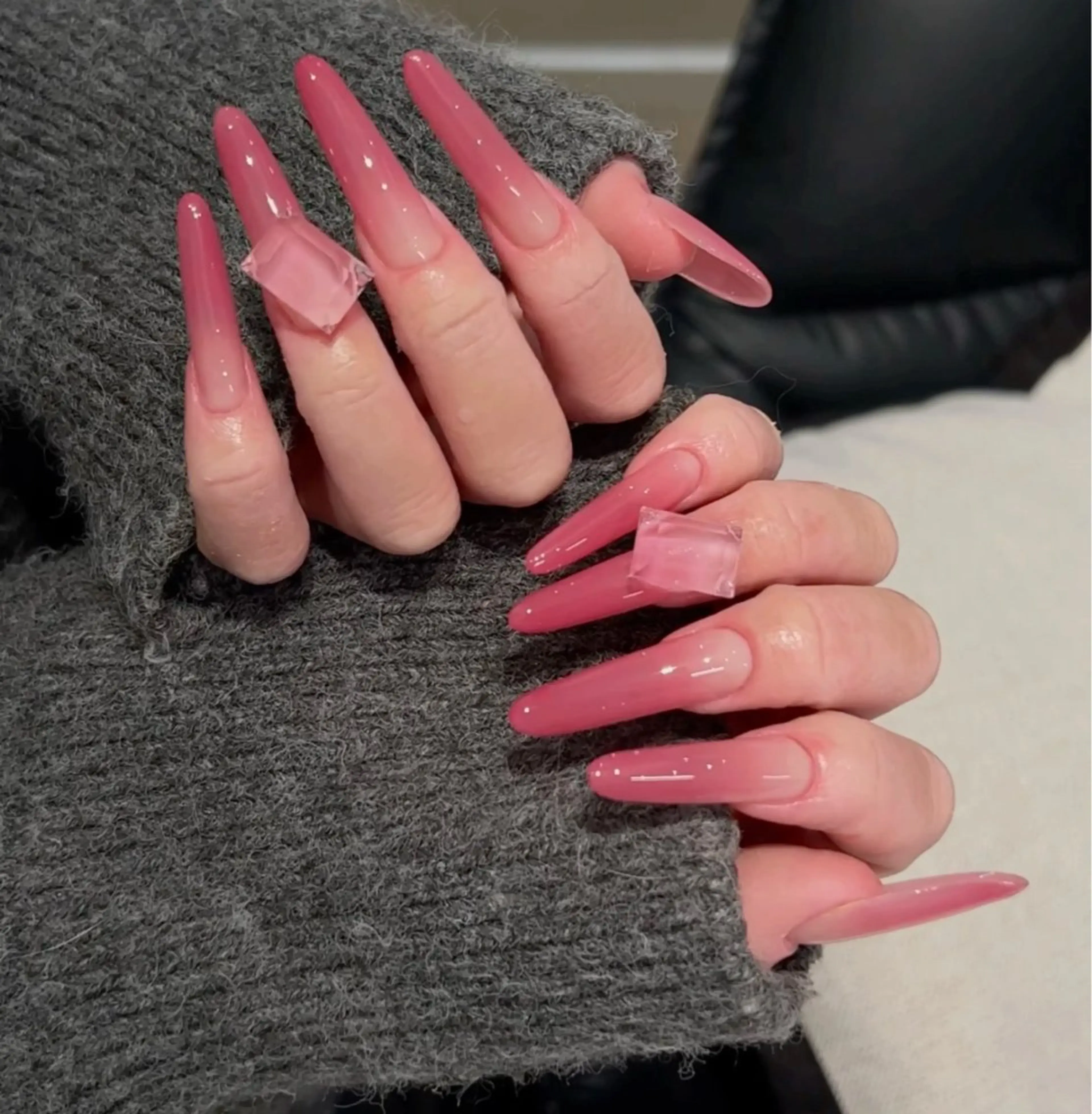 💛スカルプ長さだし　カラーグラデーションネイル　オフ別の写真