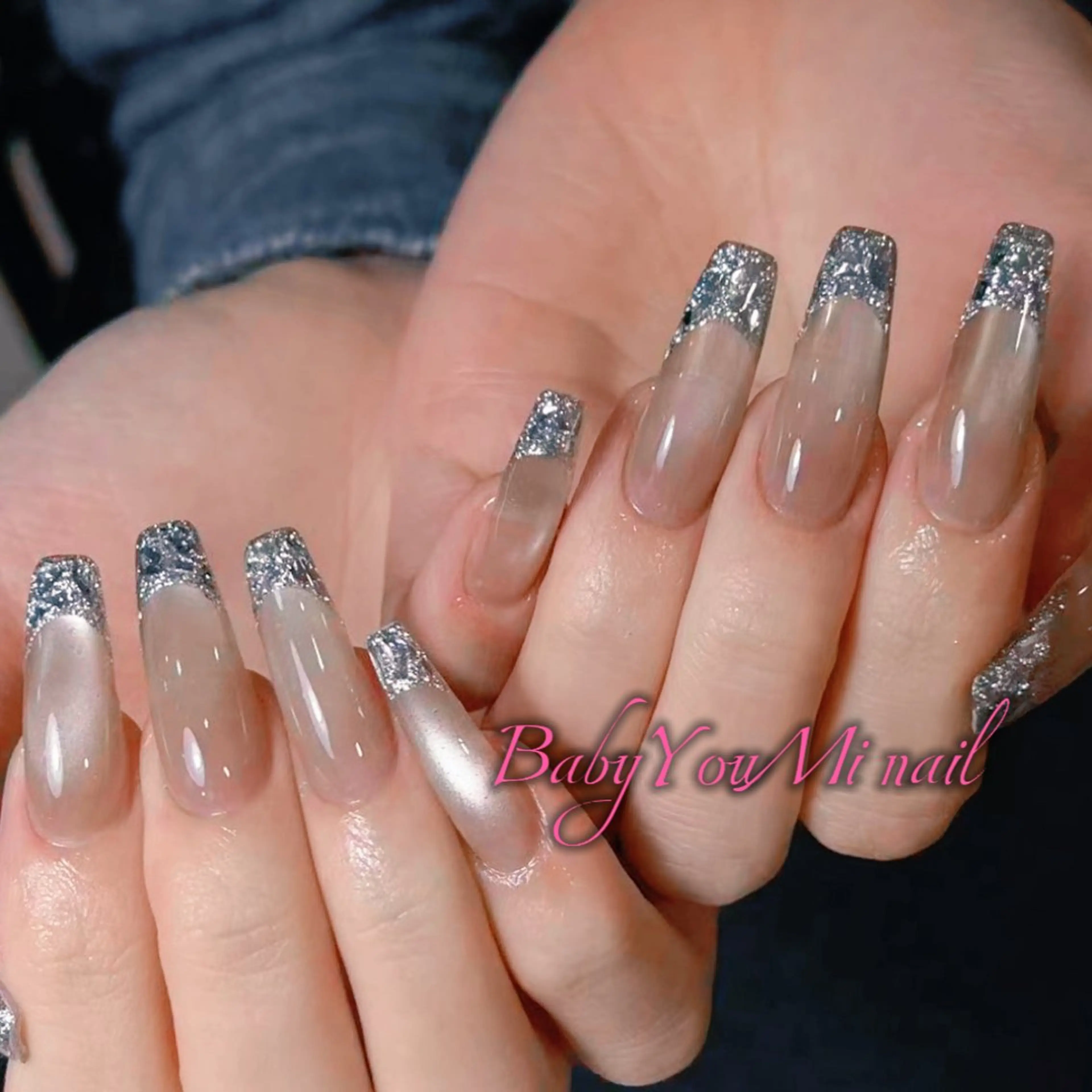 ネイル オーロラネイル フラワーネイル フットネイル フレンチネイル ジェルネイル ハンドネイル BabyYouMi ねねのネイルデザイン