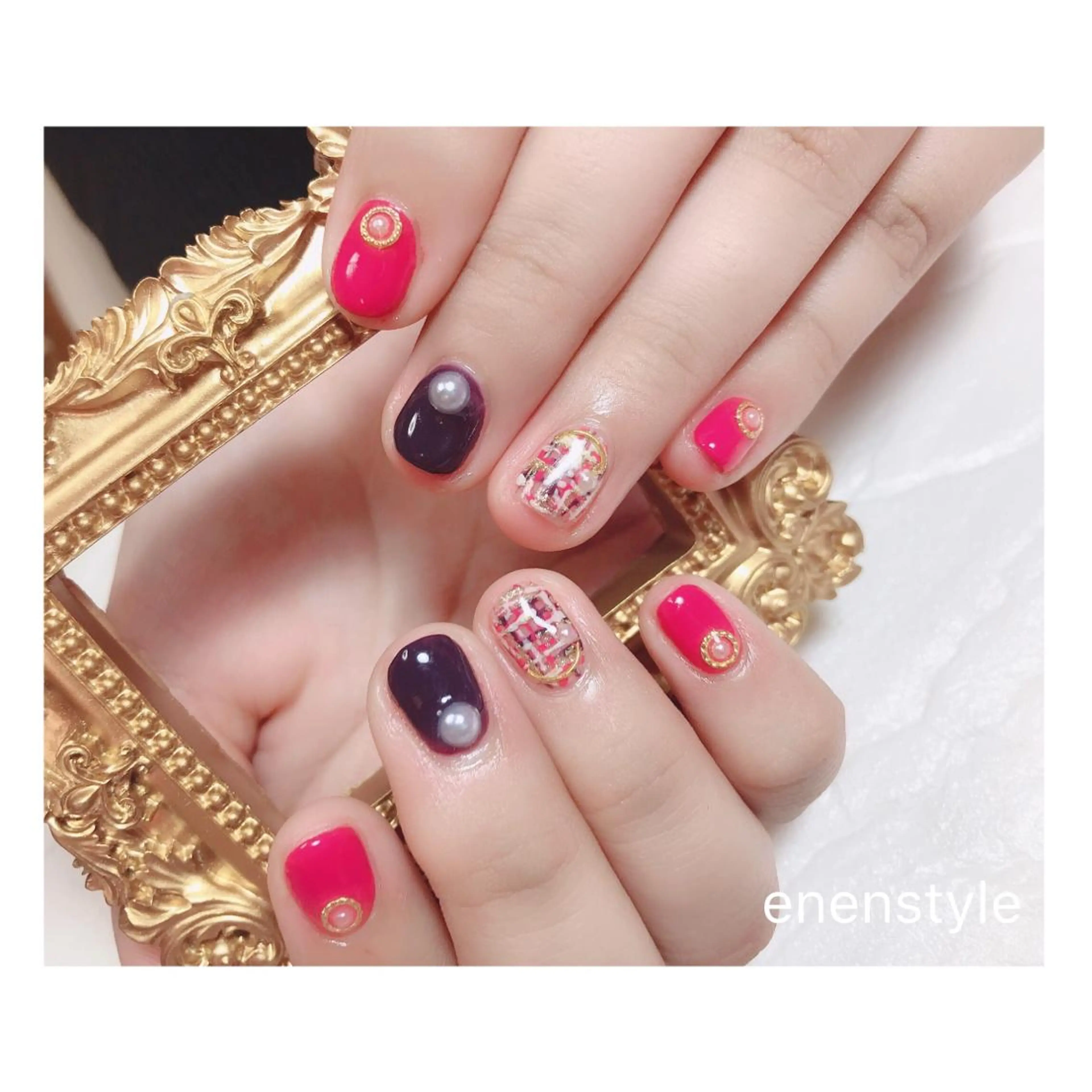 ショート ネイル ジェルネイル ニュアンスネイル オフィスネイル ワンカラーネイル ピンク ハンドネイル 👑enen style👑のネイルデザイン