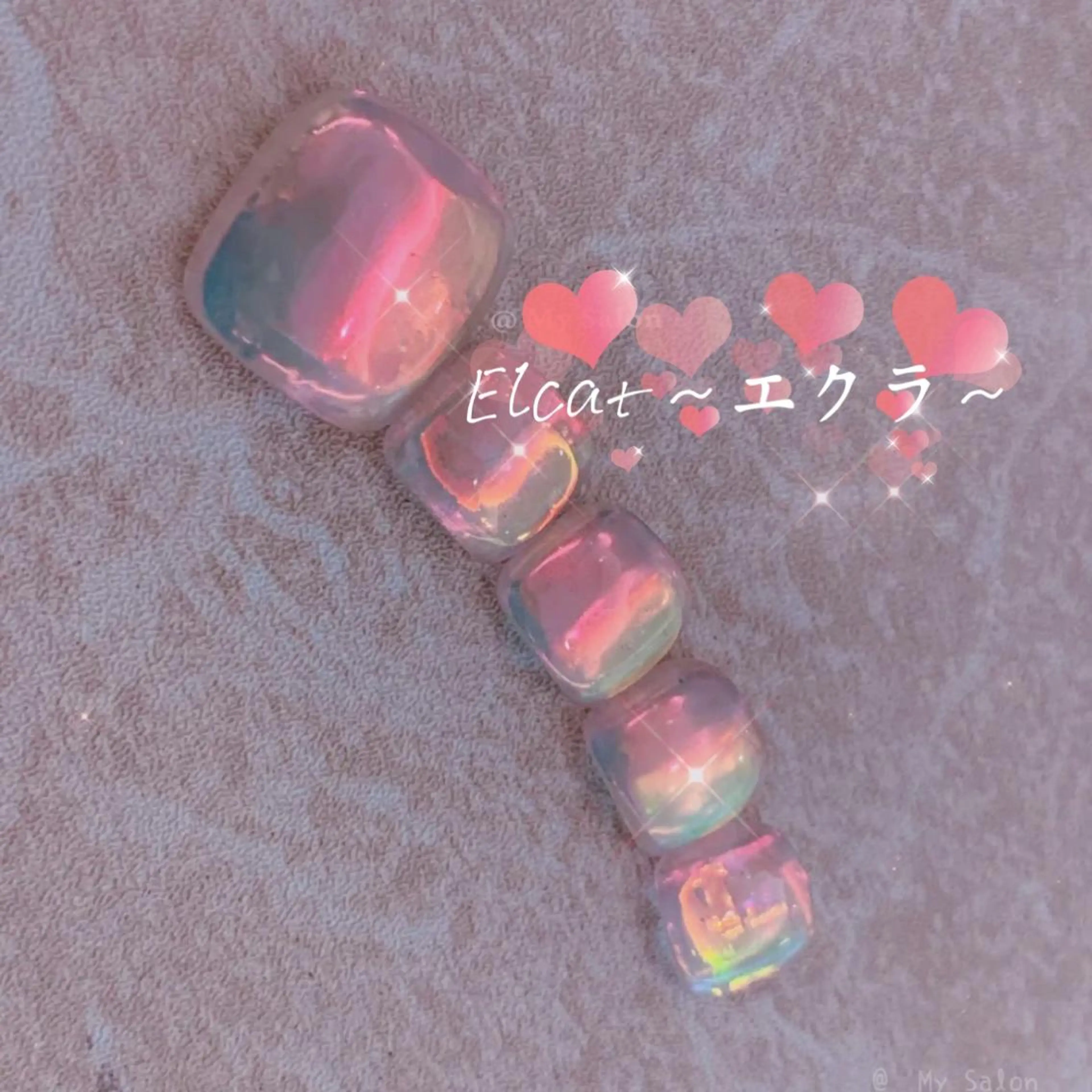 ネイル フットネイル 氷ネイル・うるうるネイル ネイルサロン エクラ 🌹【スカルプ専門】のネイルデザイン