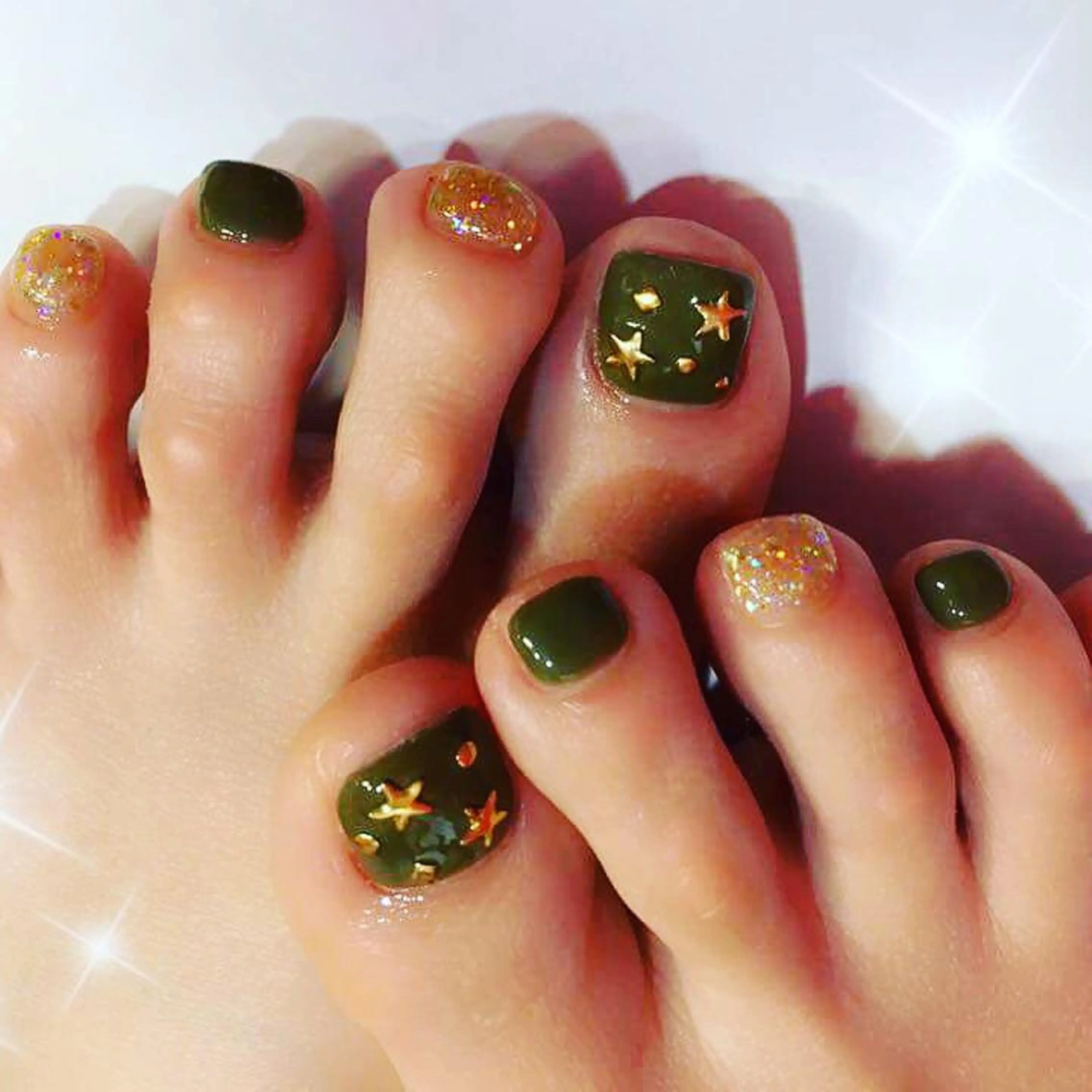 ショート カラー ネイル フットネイル NAILSGOGO shibuyaのネイルデザイン