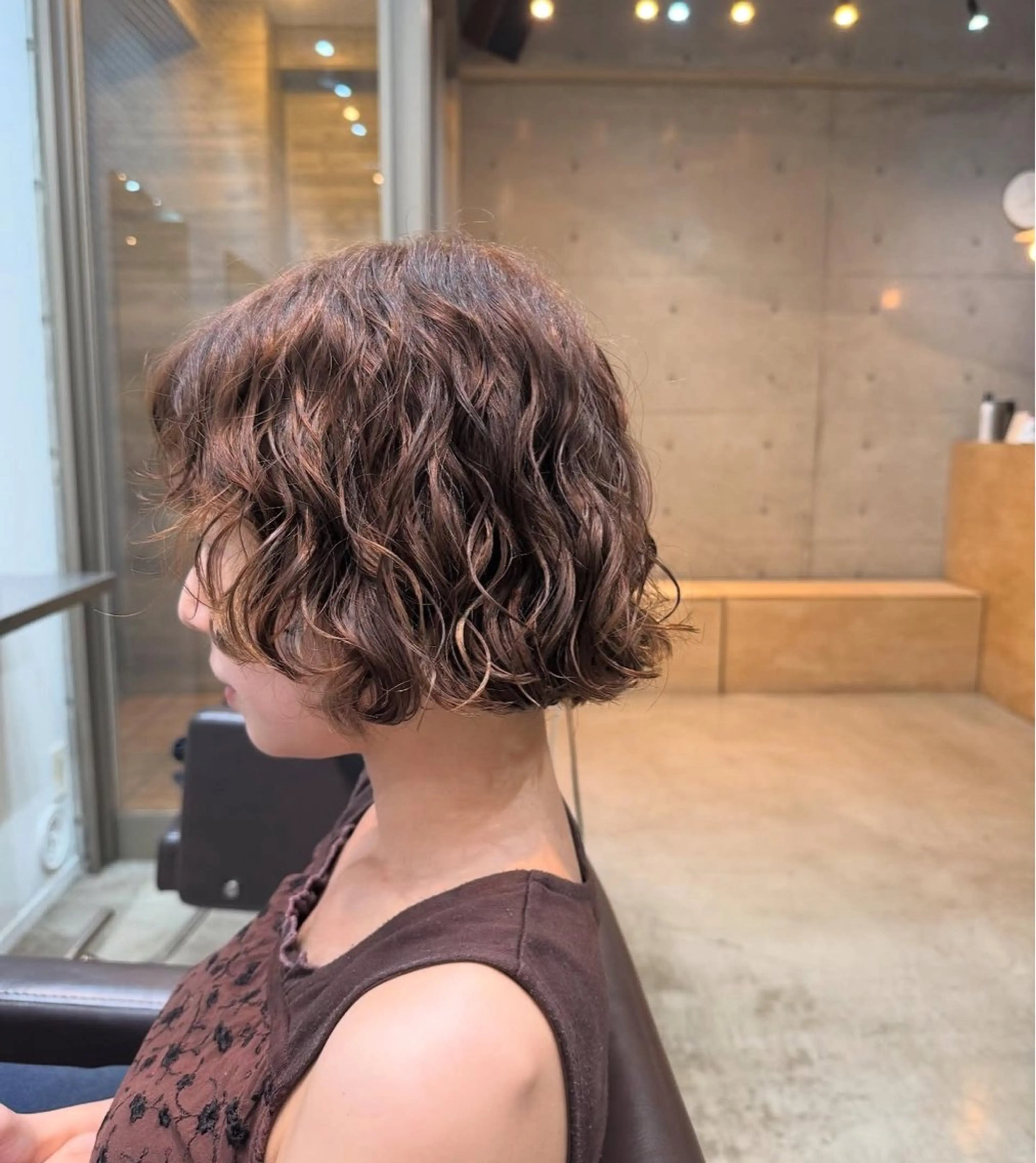 ミディアム カット パーマ トリートメント デジタルパーマ/ ウェーブパーマ/神野のヘアスタイル