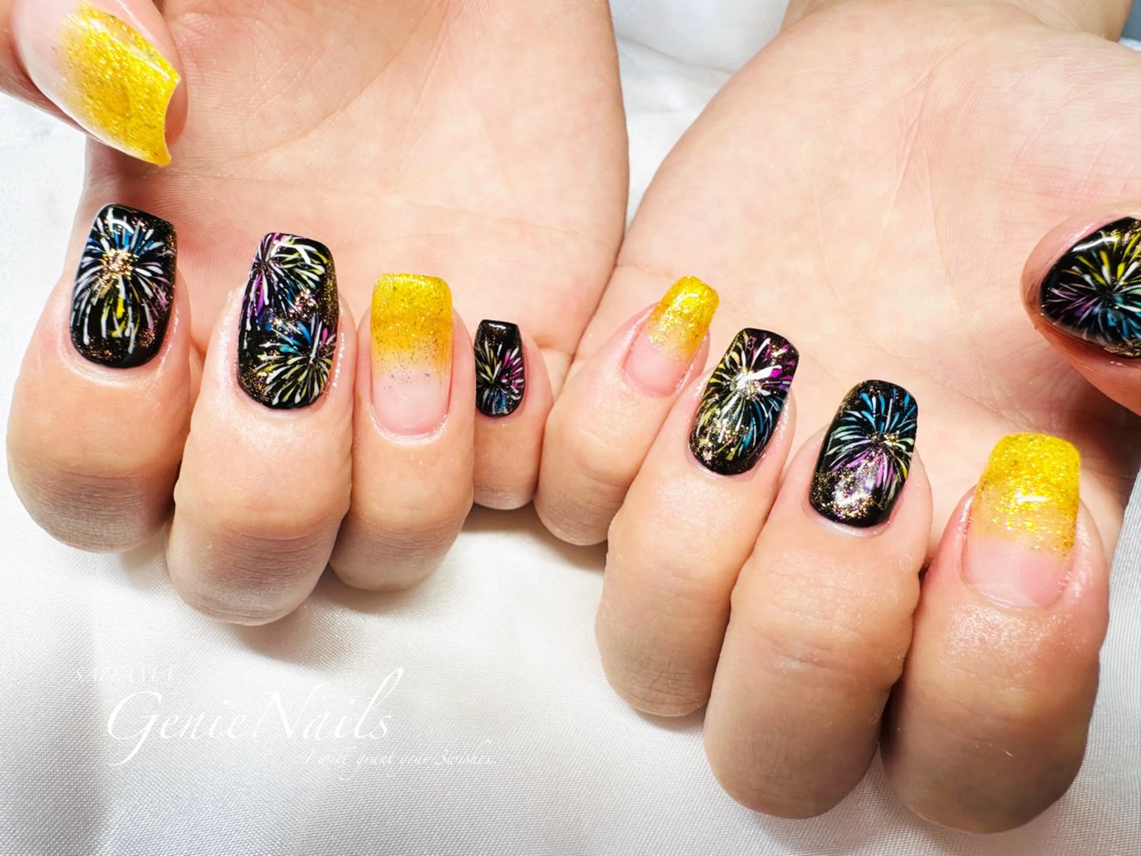 メンズ ネイル アニマル柄 アートネイル 長さ出し ロングネイル 持ち込み Genie Nailsのネイルデザイン