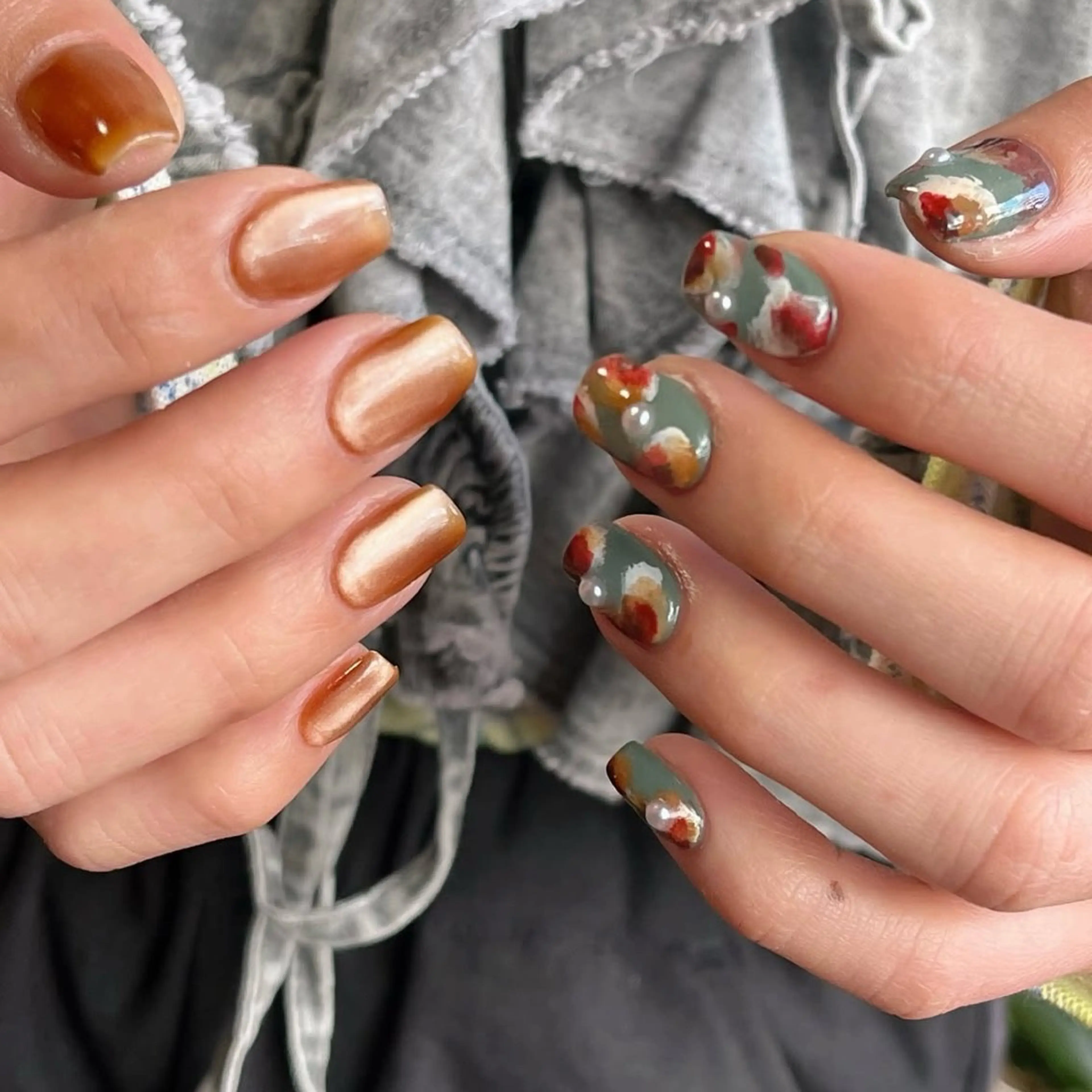 ネイル フラワーネイル マグネットネイル ニュアンスネイル ハンドネイル nail salon JIMS【じむ】のネイルデザイン