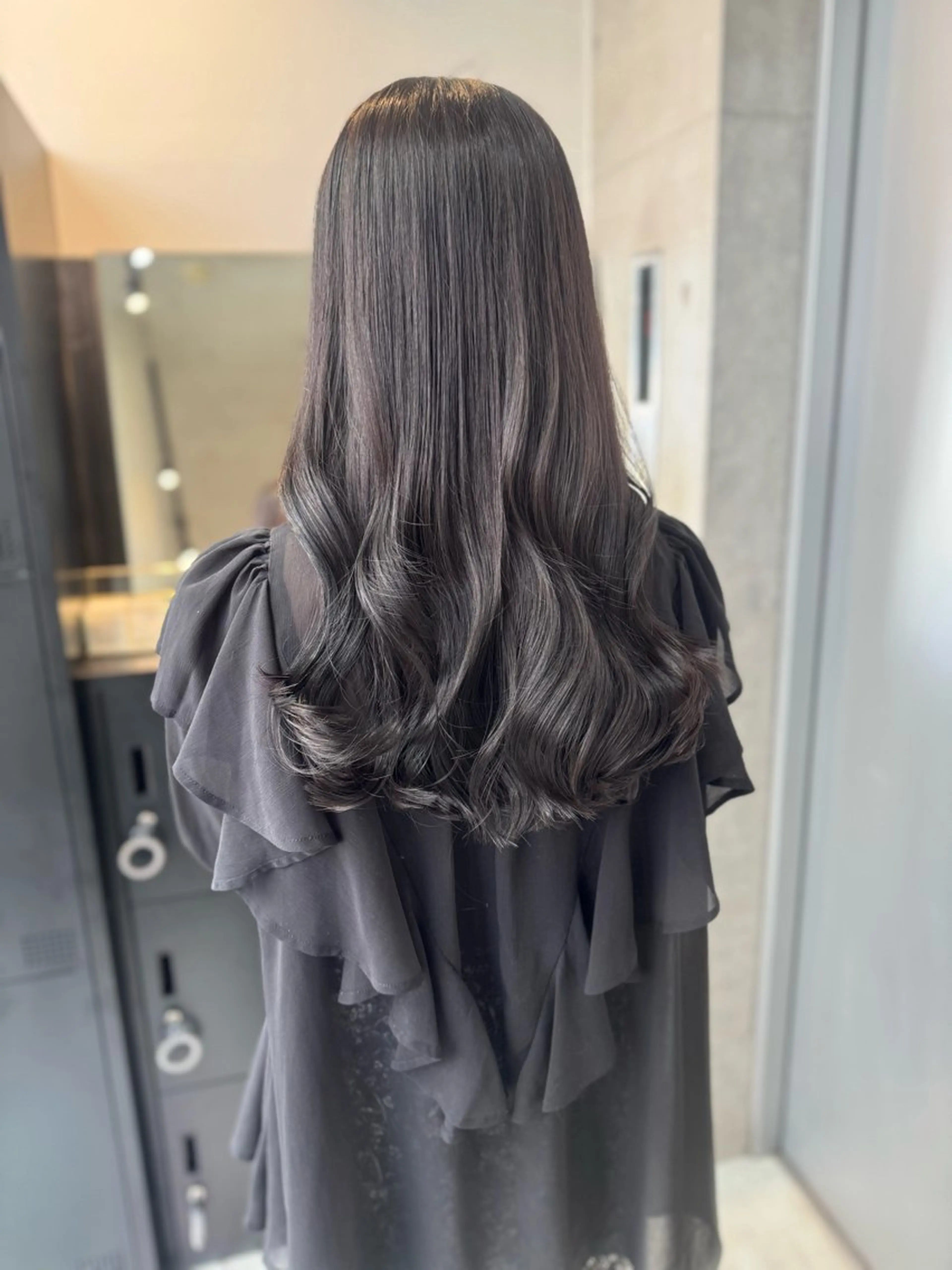 セミロング カラー パーマ ヘアアレンジ 透明感/オリーブ/ グレージュ/YUKAのヘアスタイル