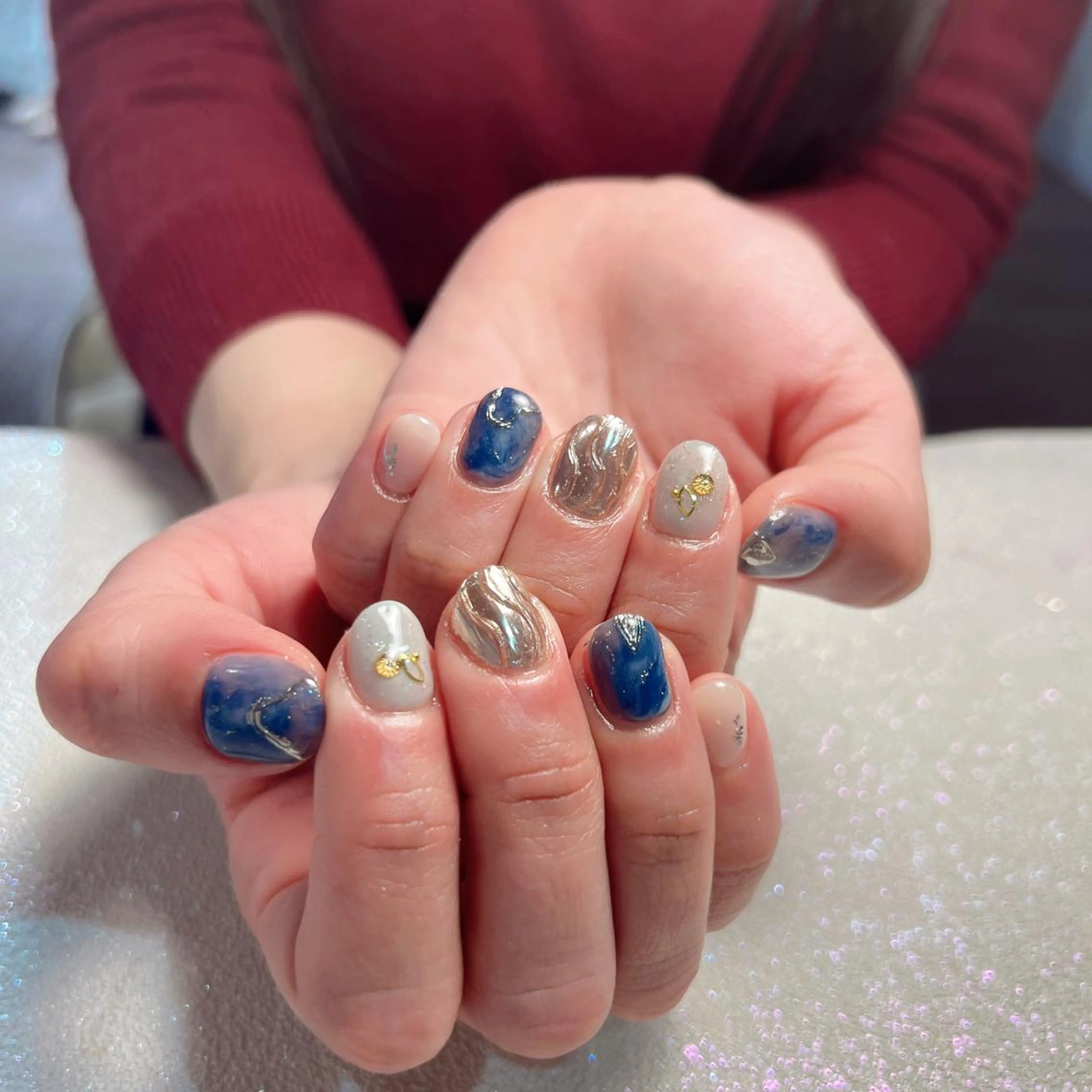 ネイル フラッシュネイル フレンチネイル ガラスフレンチ グラデーション 氷ネイル・うるうるネイル You&Me Yukiのネイルデザイン