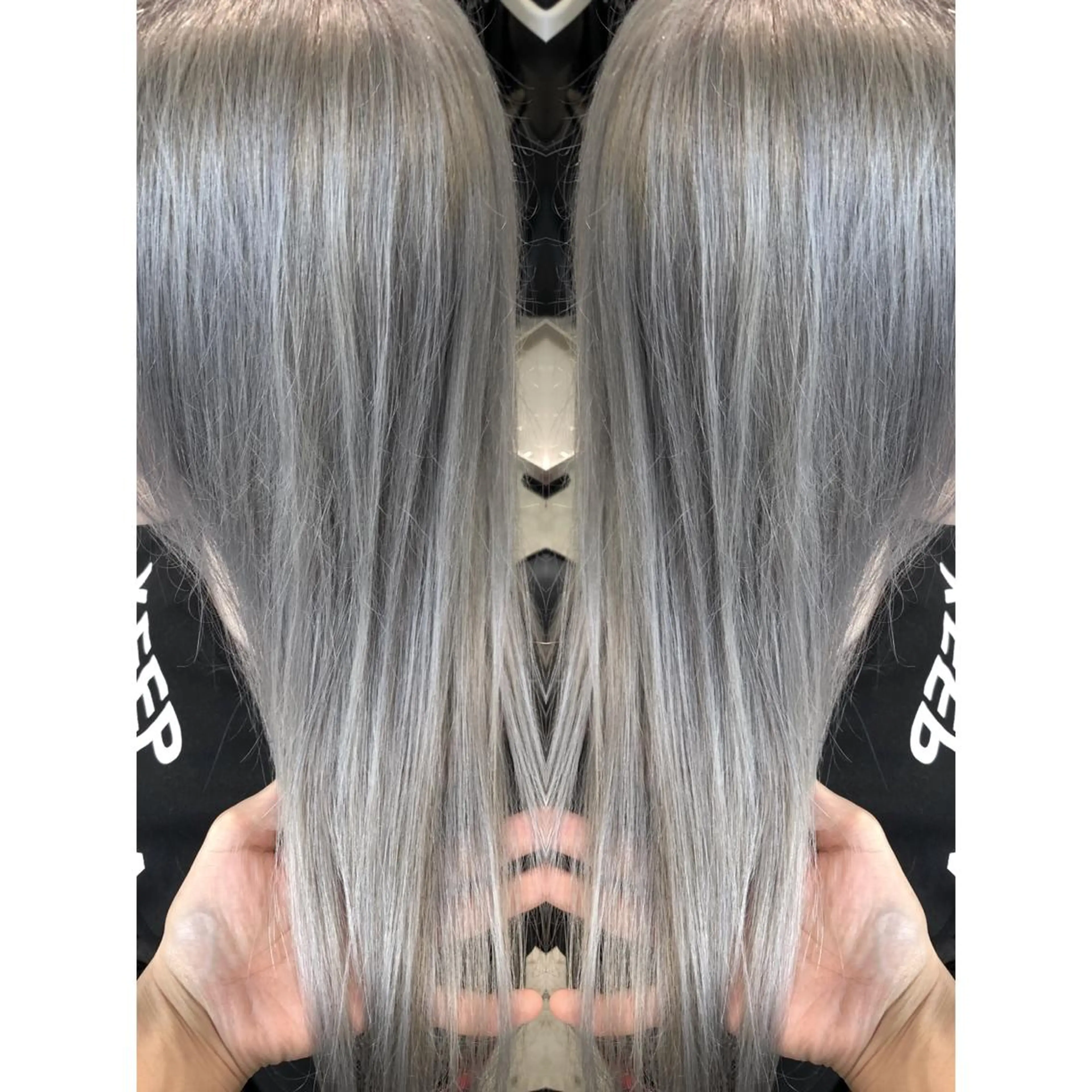 ロング カラー ブリーチ シルバー ホワイトシルバー 舘野 太嘉宏のヘアスタイル
