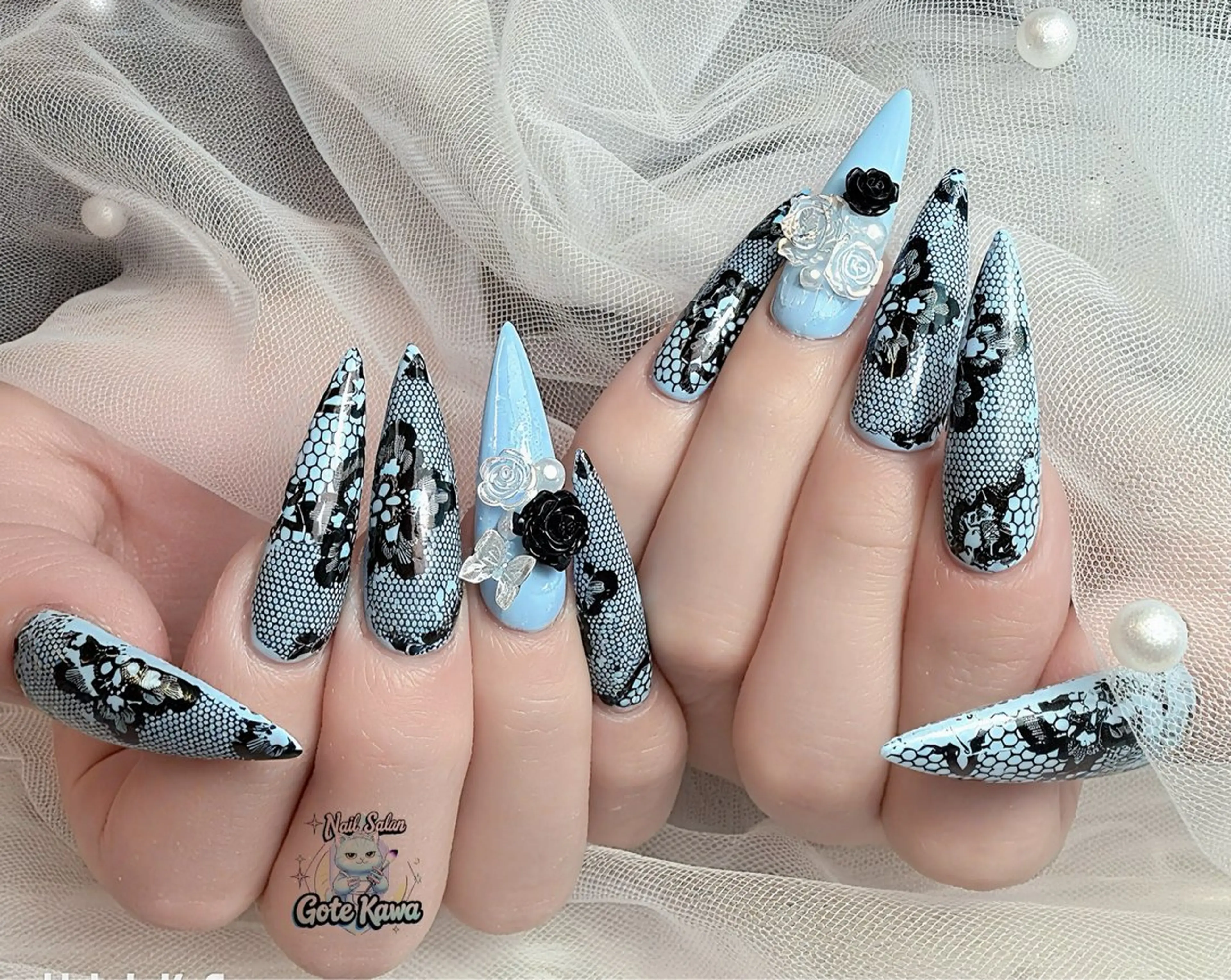 ネイル レース 春ネイル ハンドネイル ハンドケア GOTE KAWA Nail Salon(ゴテかわ)所属・Gote Kawa nail salonのネイルデザイン