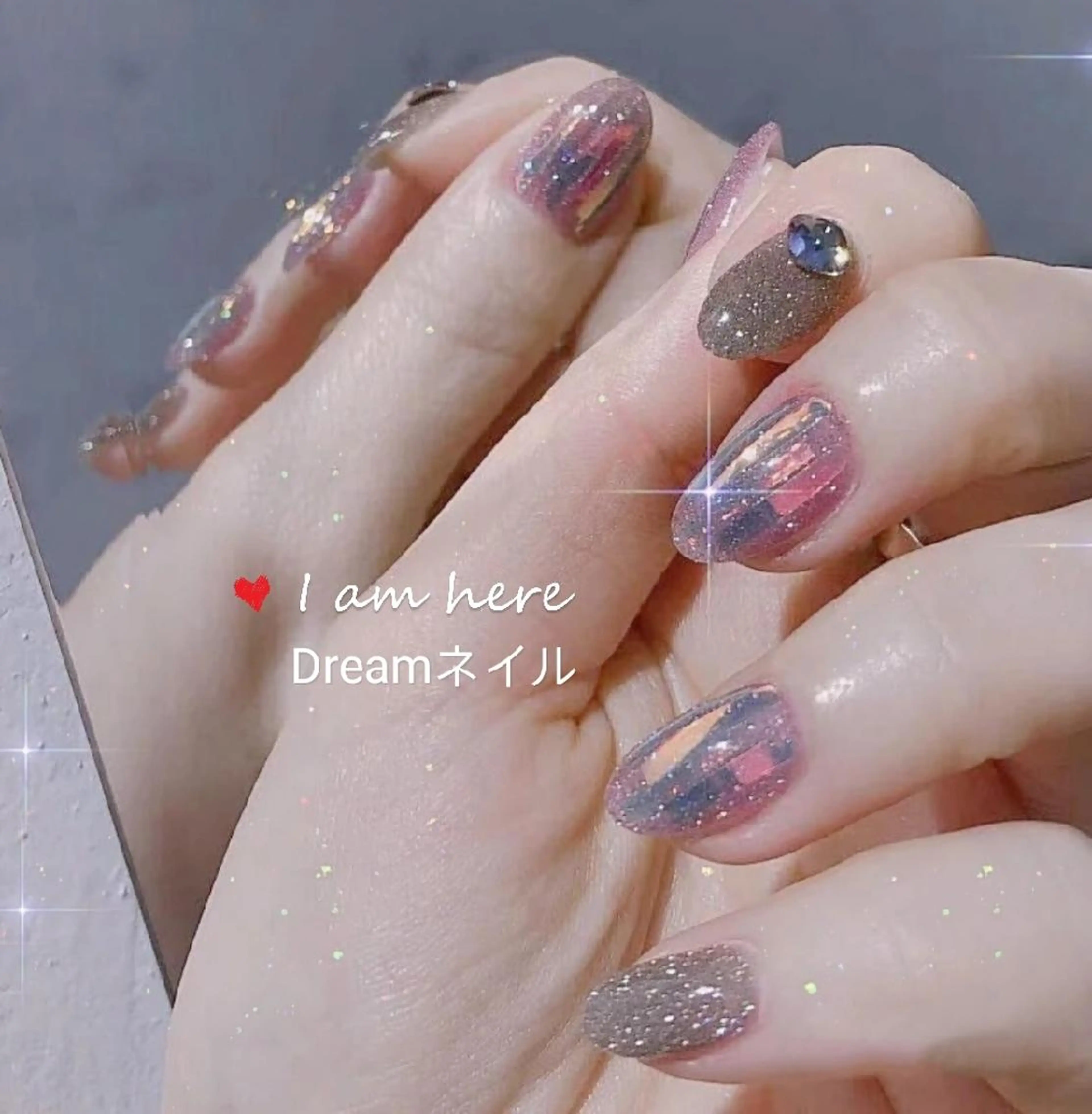 セミロング ネイル フラッシュネイル ネイリストゆか💅 長さだし、深爪矯正のネイルデザイン