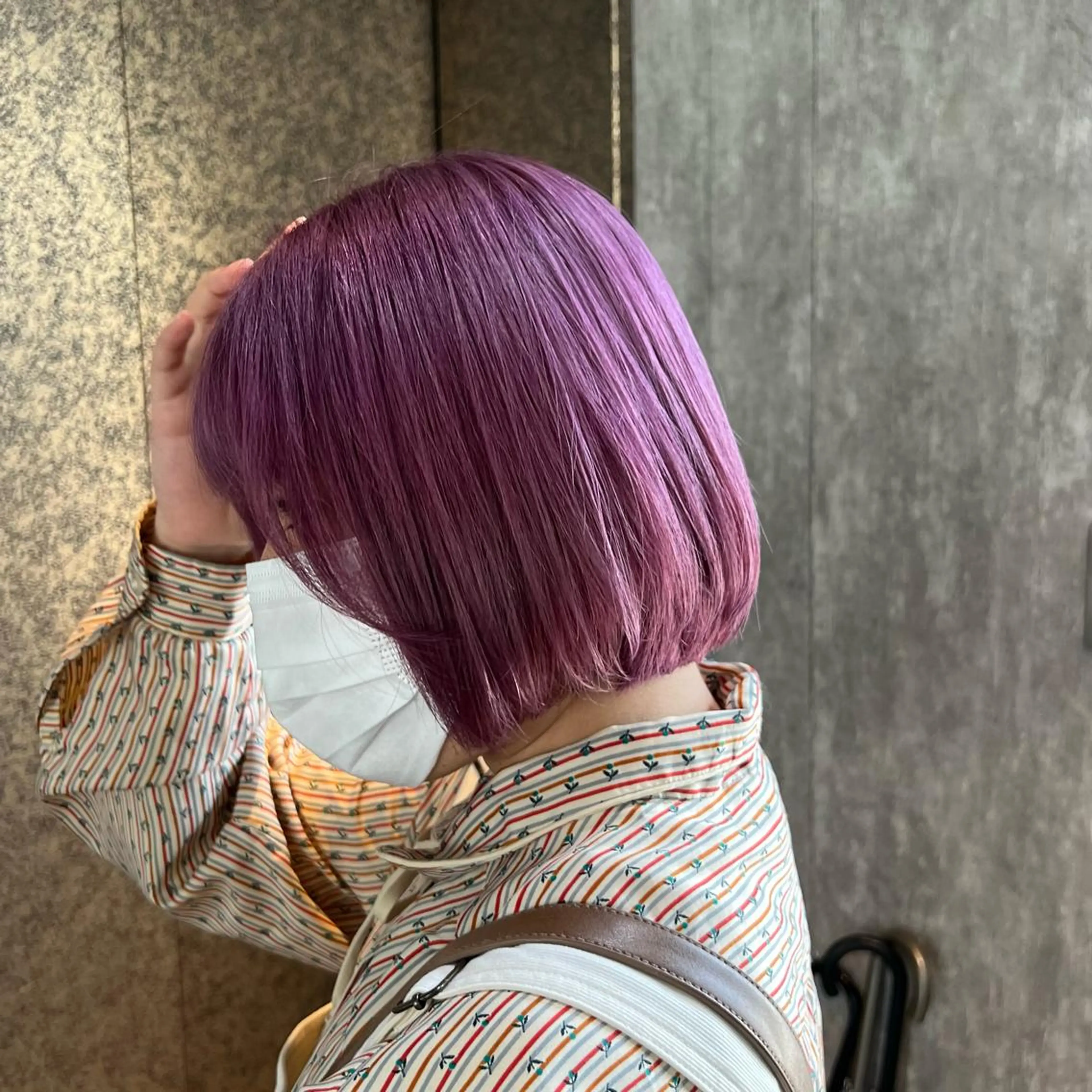 ショート カラー ヘアアレンジ ピンクカラー バイオレットカラー バイオレットピンク TIDEHAIR SHIHOのヘアスタイル