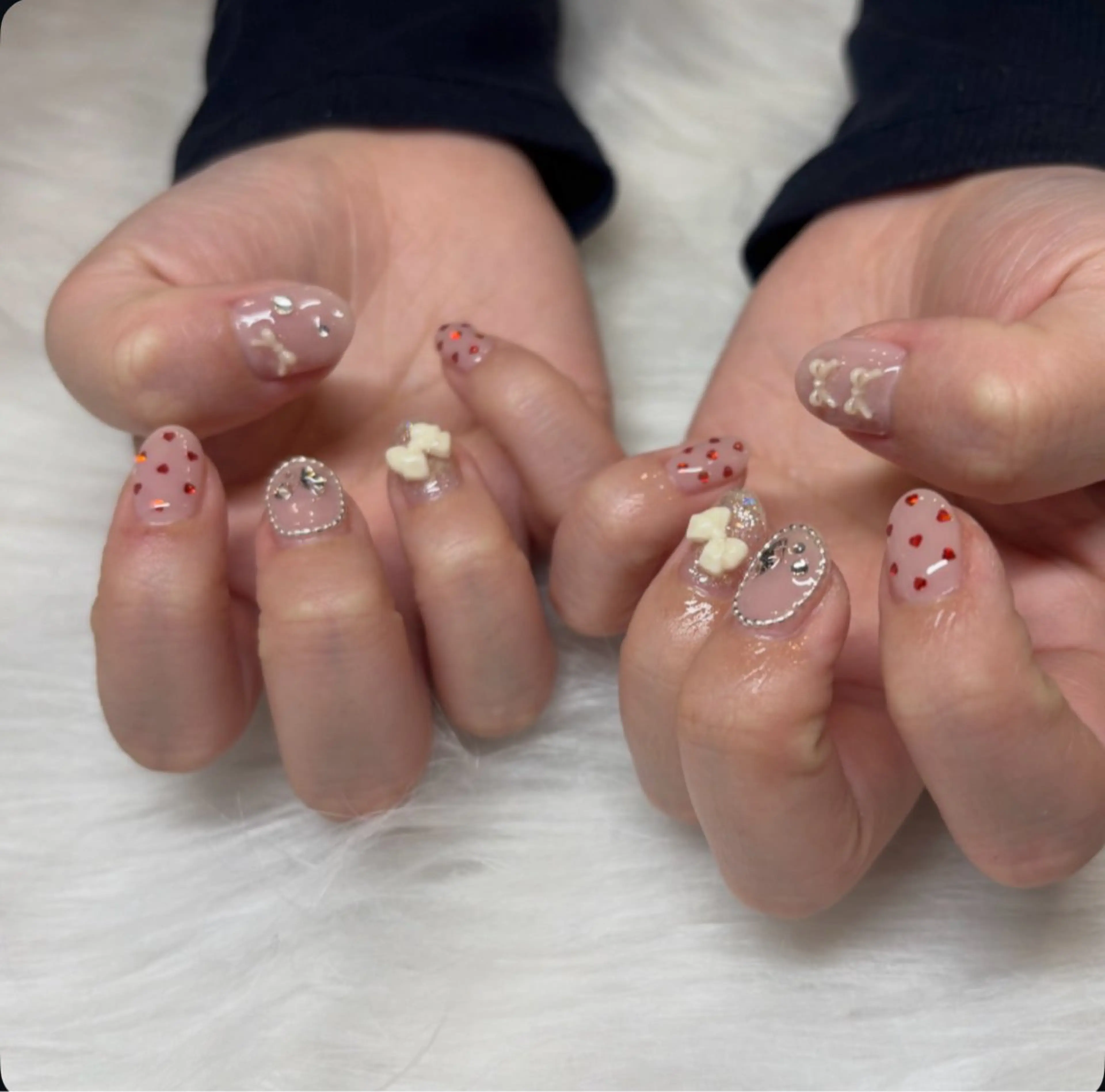 ネイル リボン ハンドネイル HANA ユカのネイルデザイン