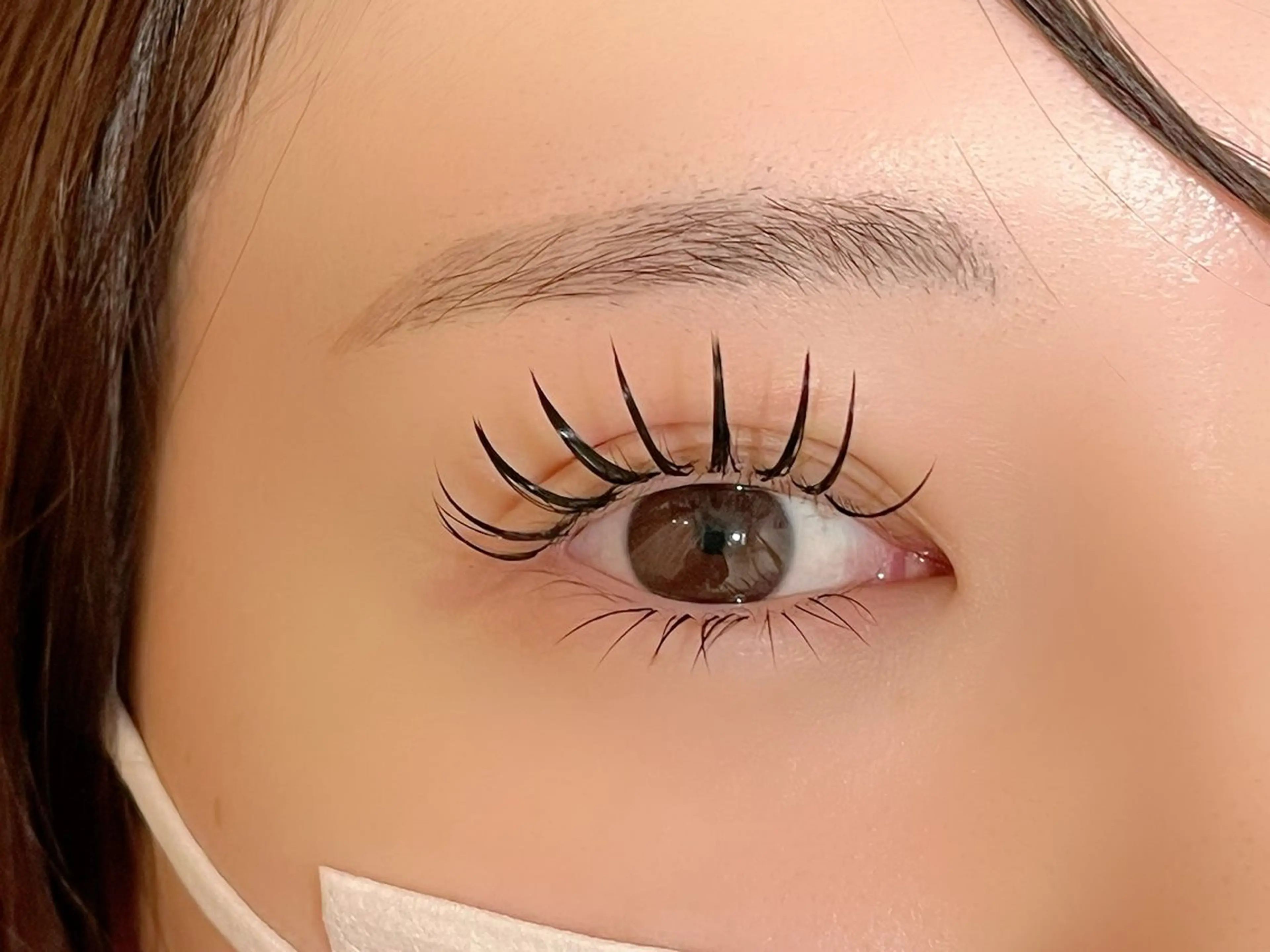 【まつパ➕エクステ】ケア込まつげパーマ＆フラットラッシュ120本 8060円の写真