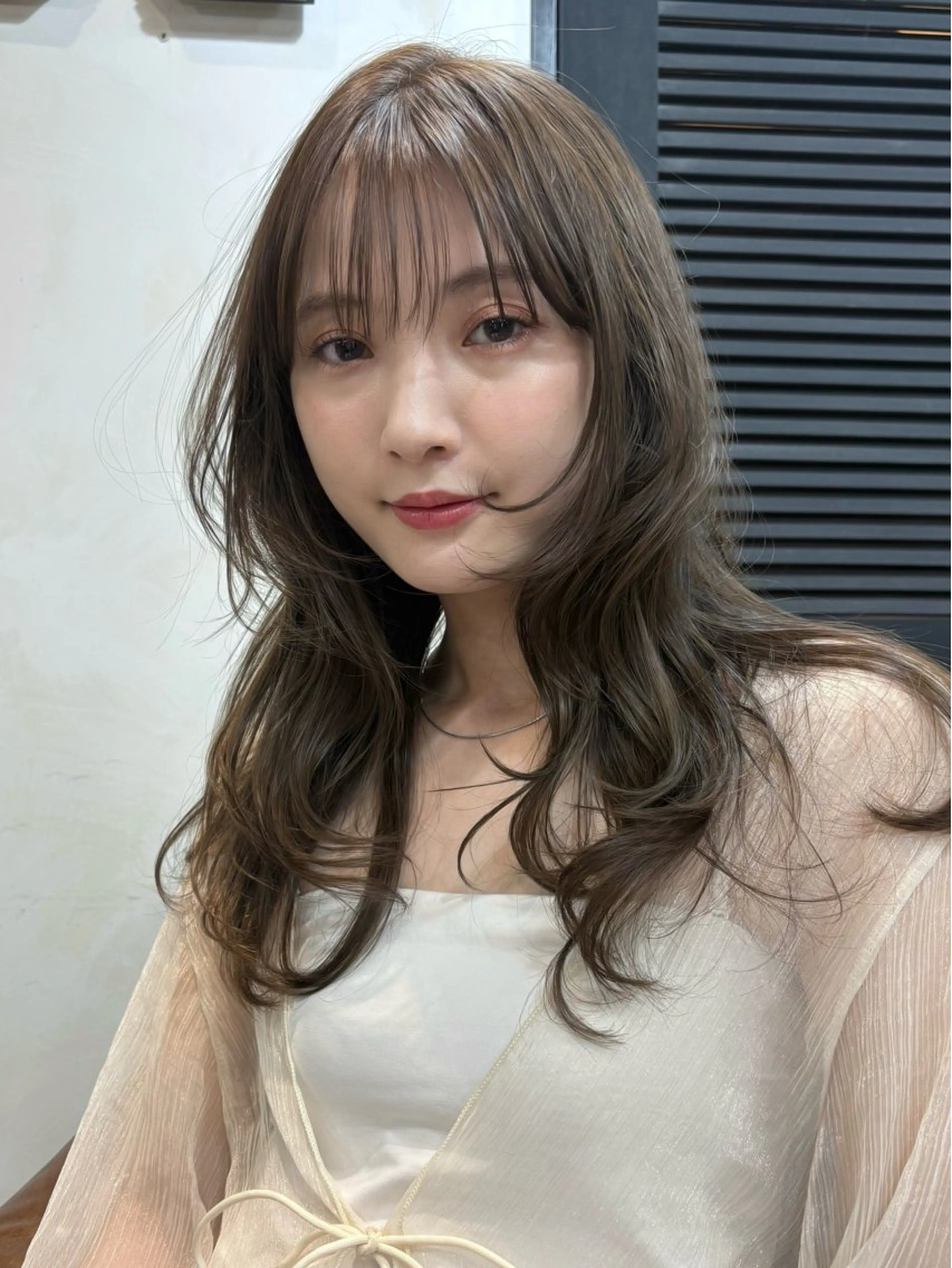 セミロング カラー パーマ カット レイヤー/透明感/ ブリーチなし/わかなのヘアスタイル