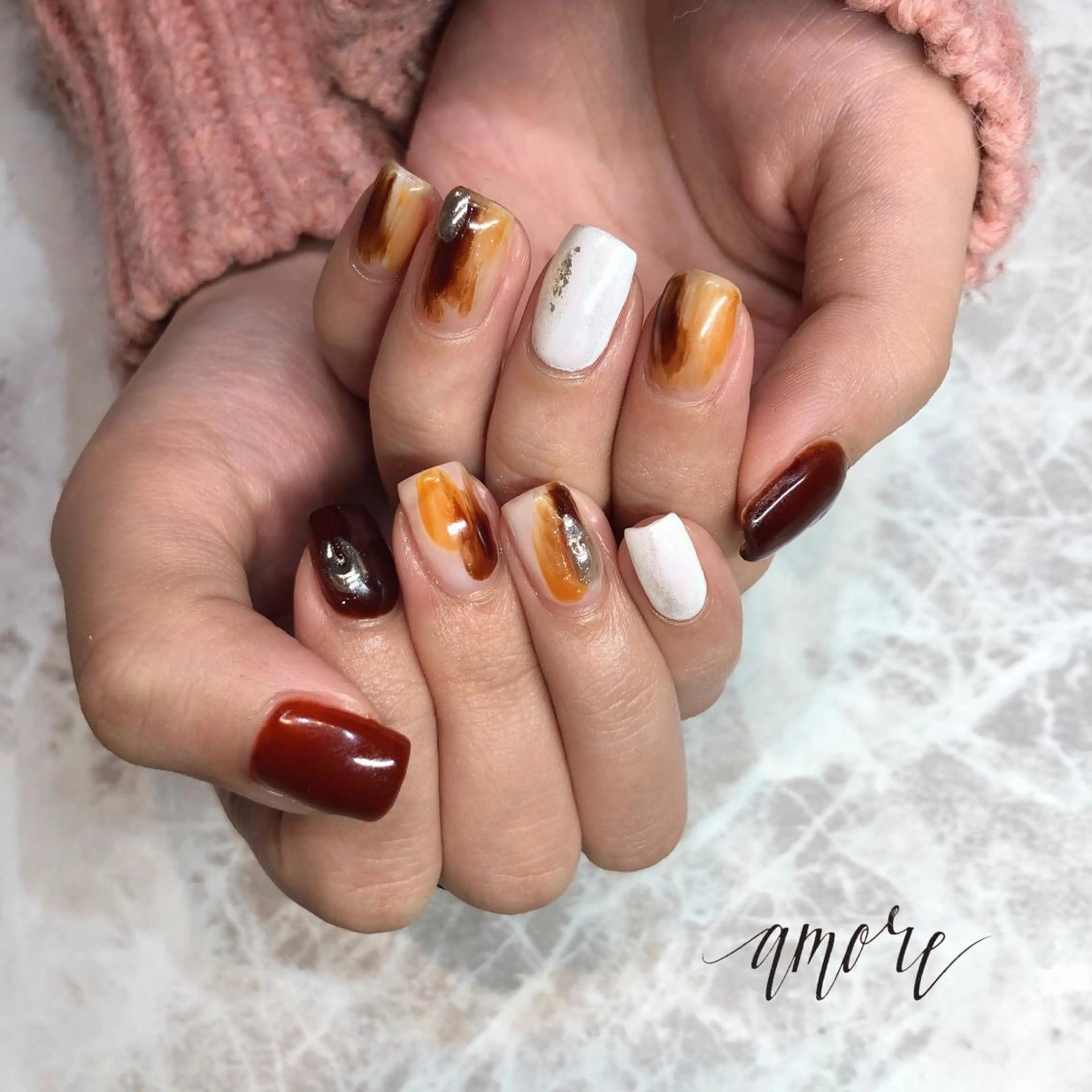 ネイル ジェルネイル ミラーネイル ニュアンスネイル You kyehwaのネイルデザイン