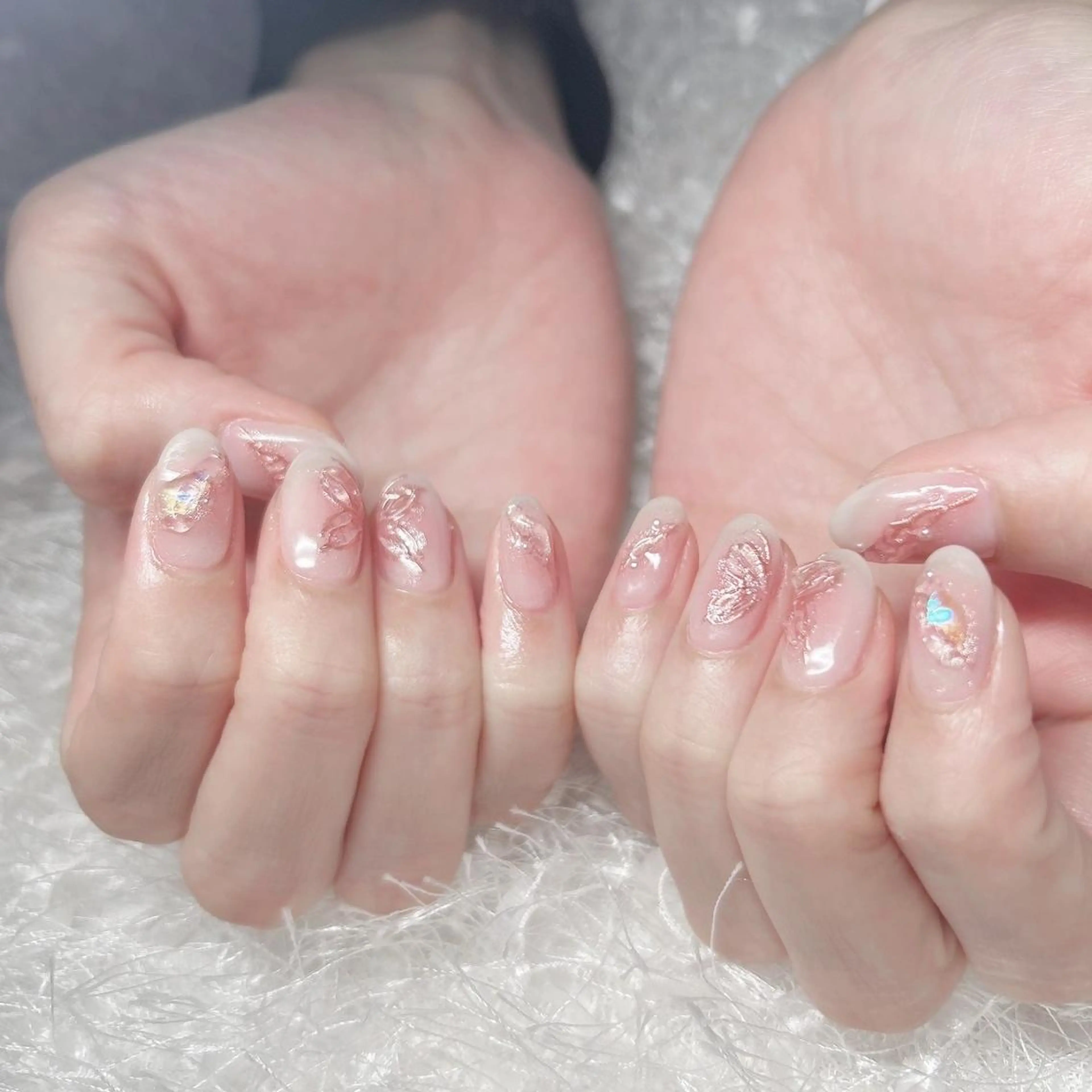 ネイル 長さ出し フレンチネイル ジェルネイル グラデーション 韓国ネイル ハンドネイル Nail&eye Belire 新宿のネイルデザイン