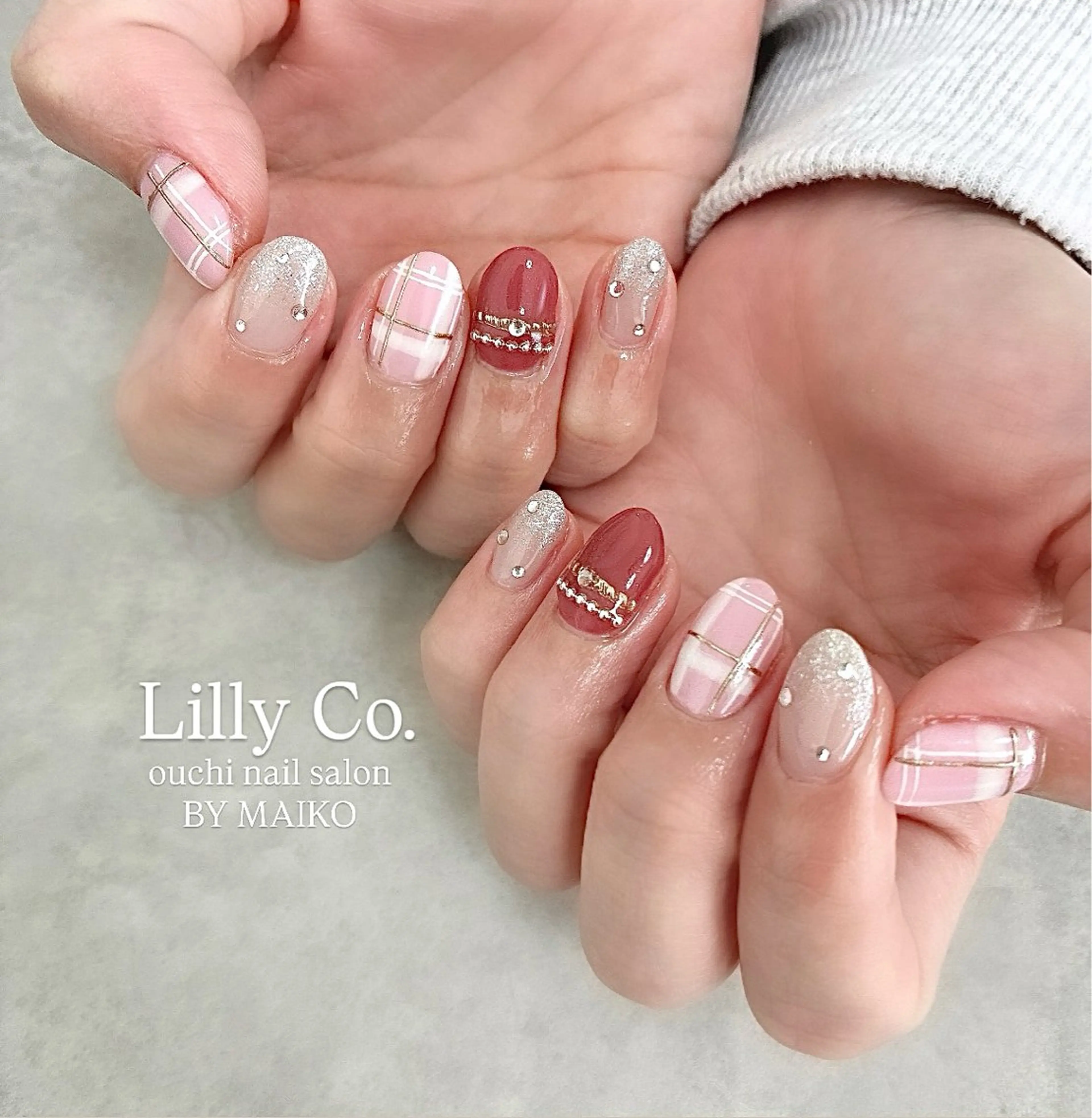 ネイル ピンク 春ネイル ハンドネイル ハンドケア Lilly Co.のネイルデザイン