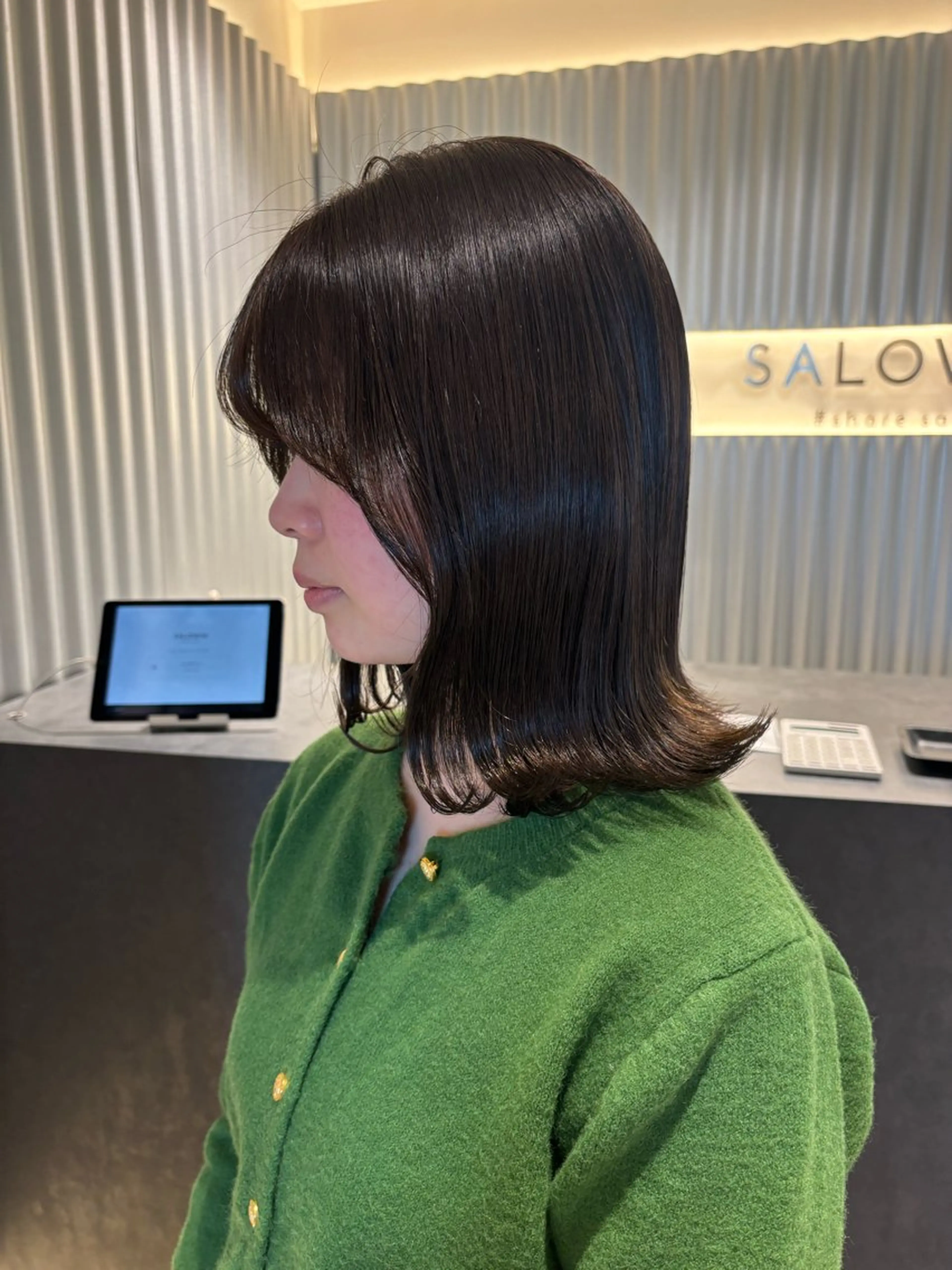 ショート カラー パーマ ヘアアレンジ オリーブカラー カット ヘアカラー トリートメント ヘッドスパ ヘアセット 押切 響　のヘアスタイル