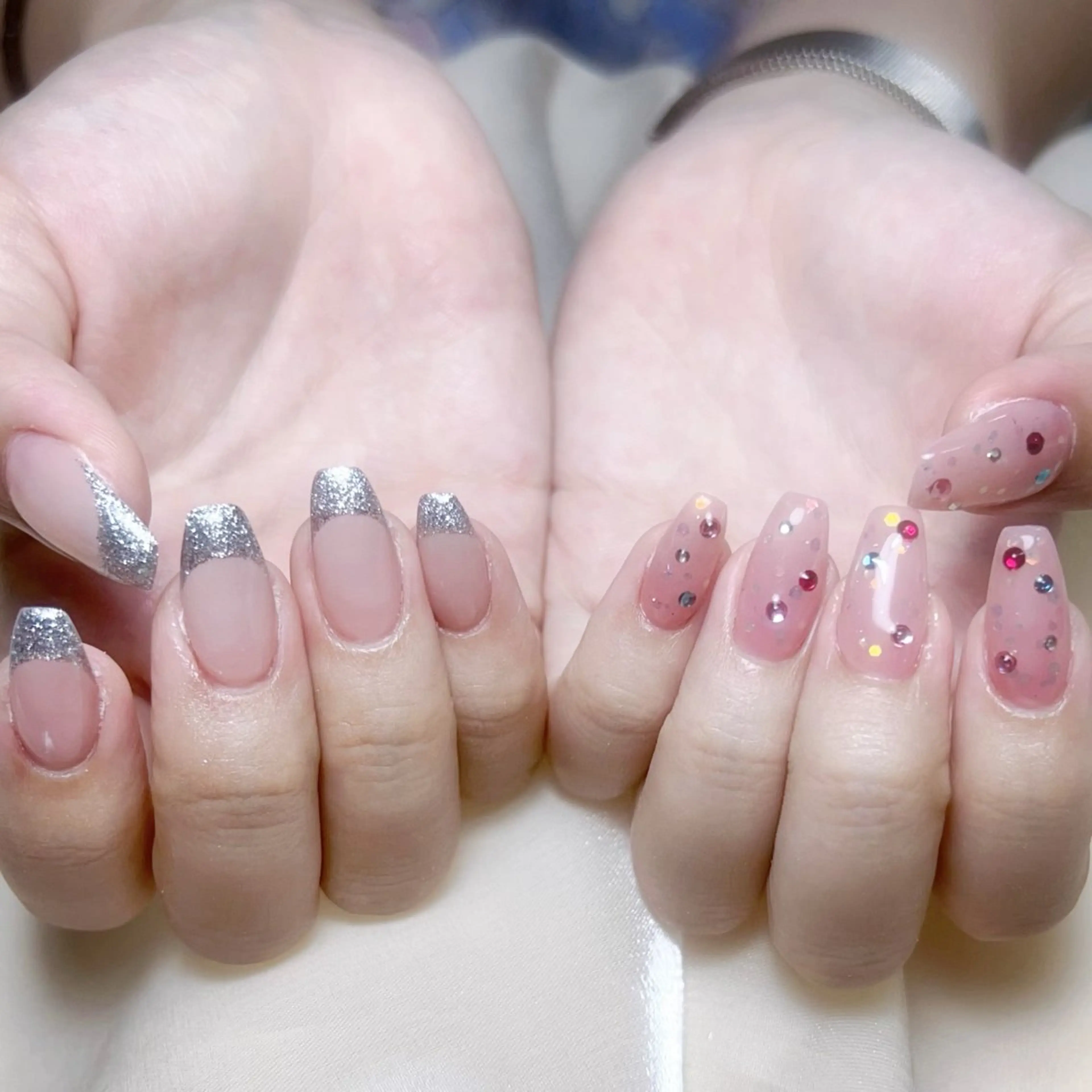 メンズ ネイル メンズ韓国風 アートネイル オーロラネイル ガーリー キラキラネイル ハンドネイル Nail salon 木にいるのネイルデザイン