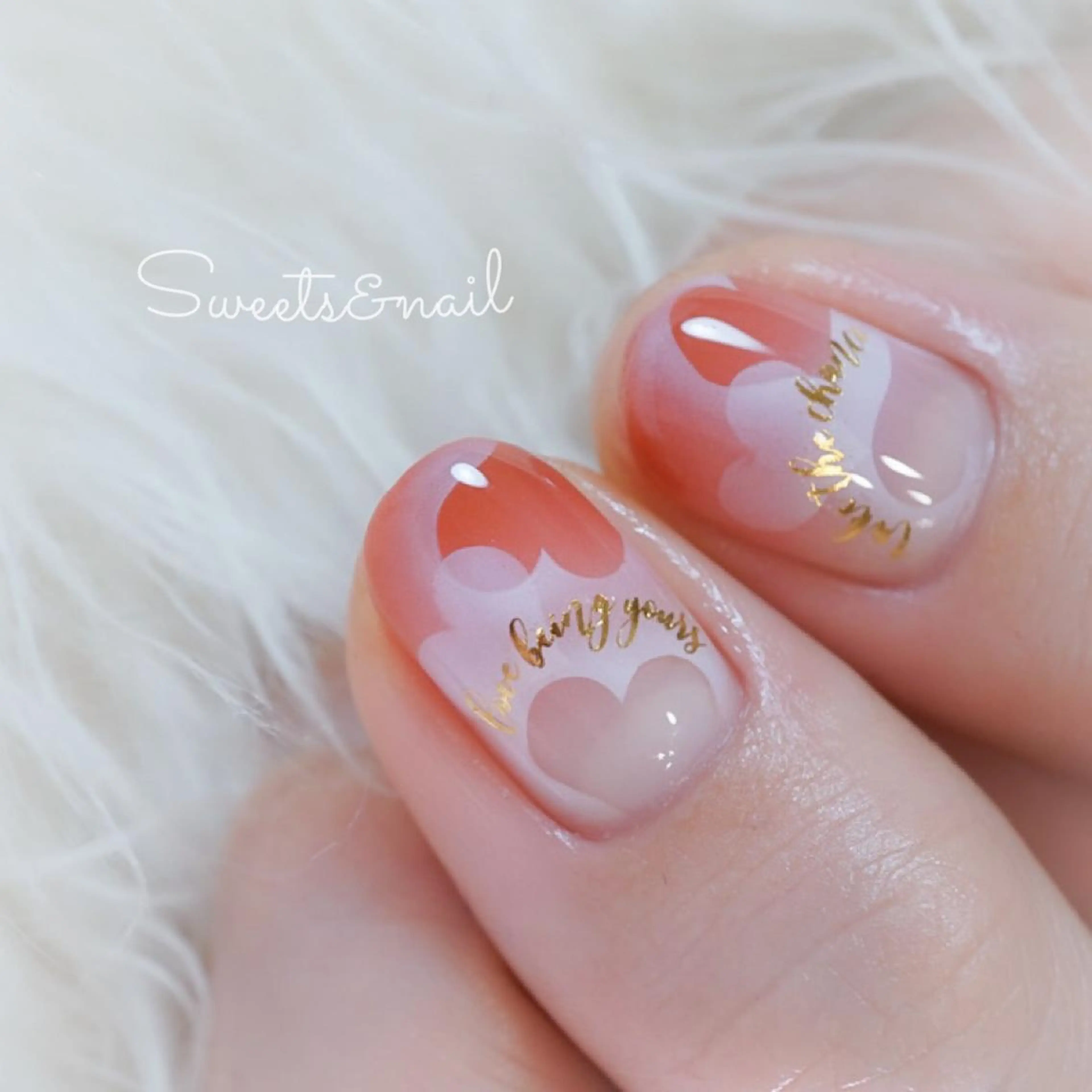 ネイル アートネイル ジェルネイル ハート 春ネイル バレンタイン Sweets& nail みなこのネイルデザイン