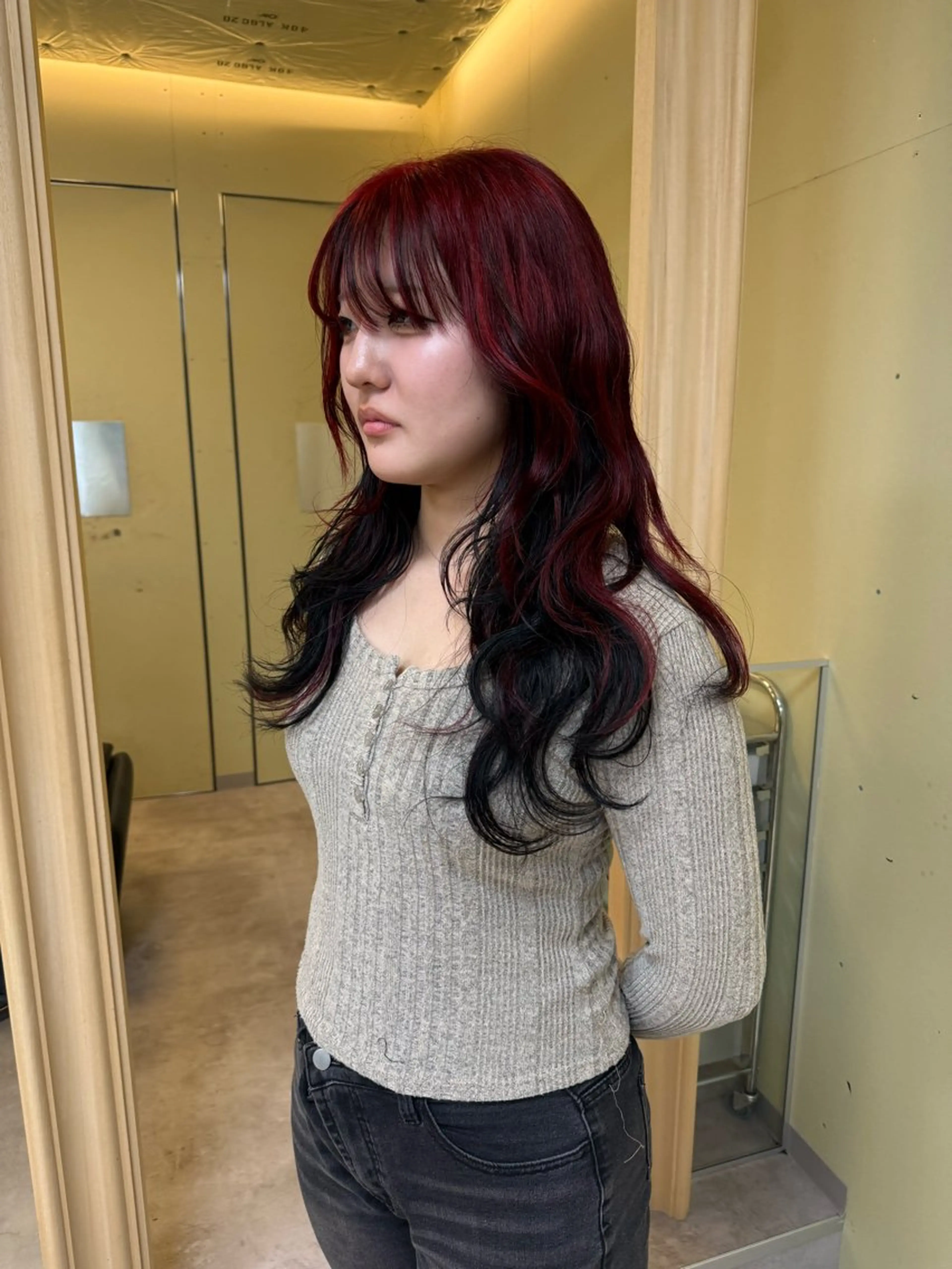 ロング カラー カット ヘアカラー トリートメント 伶風/ボブ/ ハッシュカットのヘアスタイル