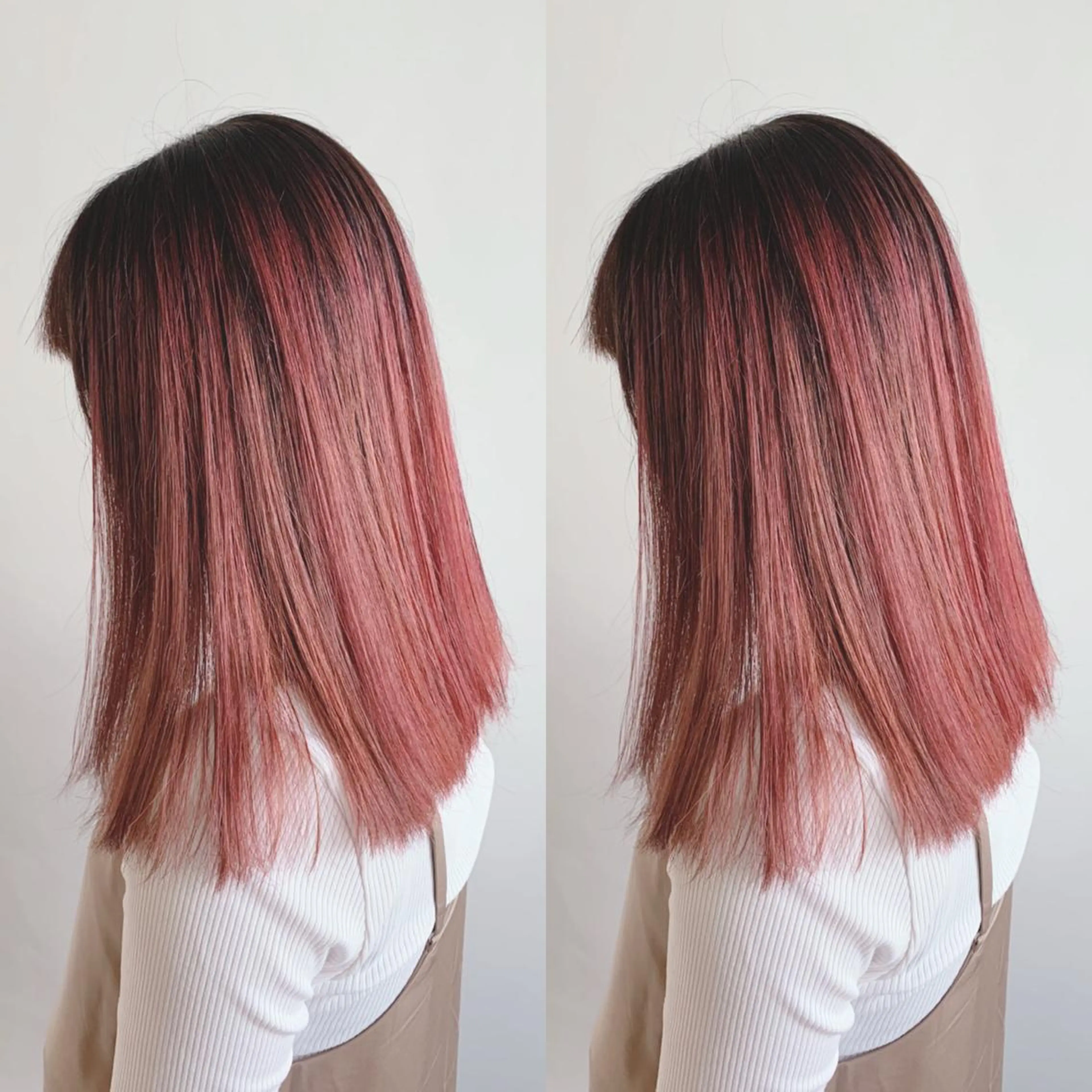 セミロング 髪質改善 上品艶感カラーのヘアスタイル