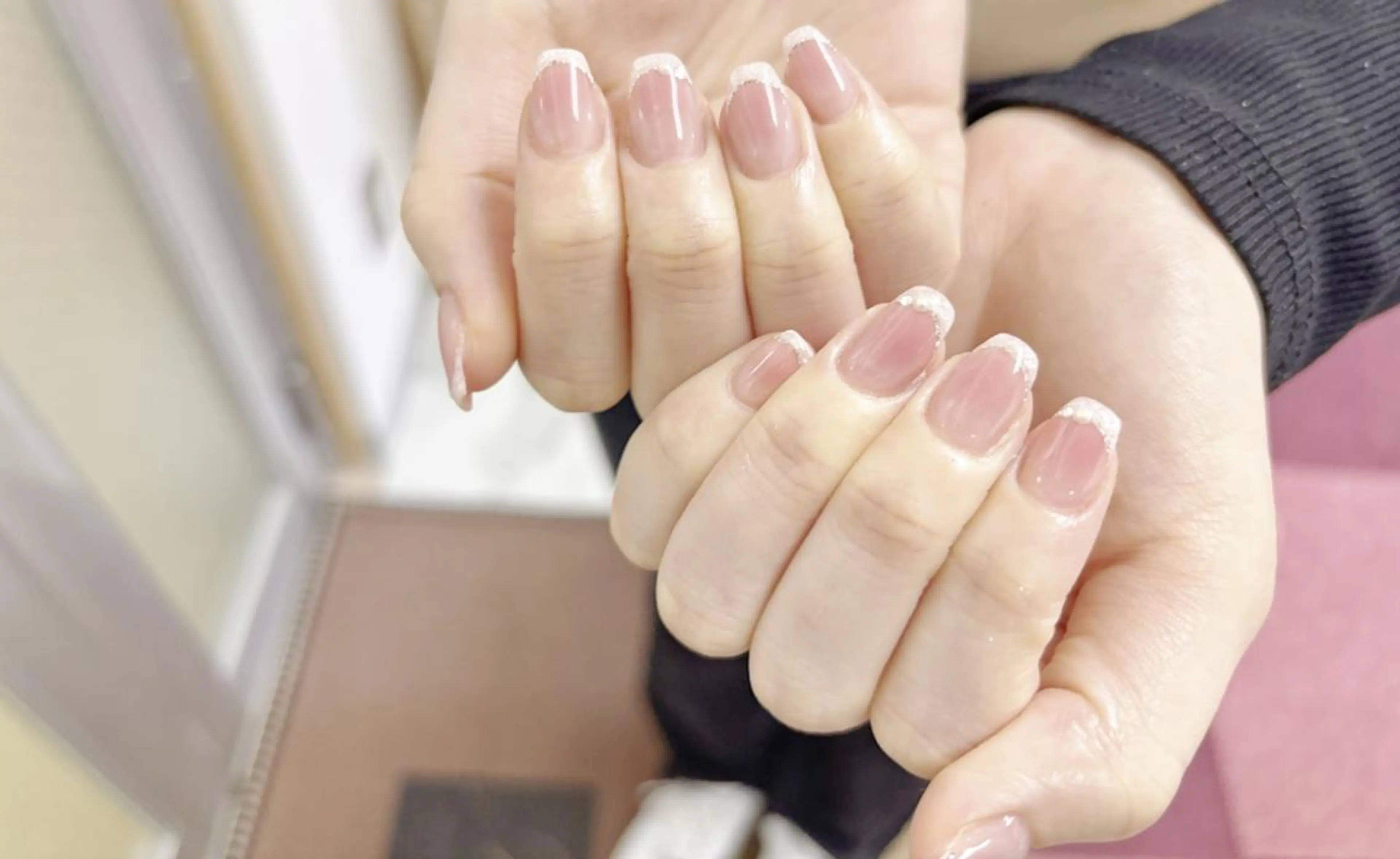 ネイル 長さ出し フレンチネイル ジェルネイル 持ち込み パラジェル ハンドネイル リラネイル すみれのネイルデザイン