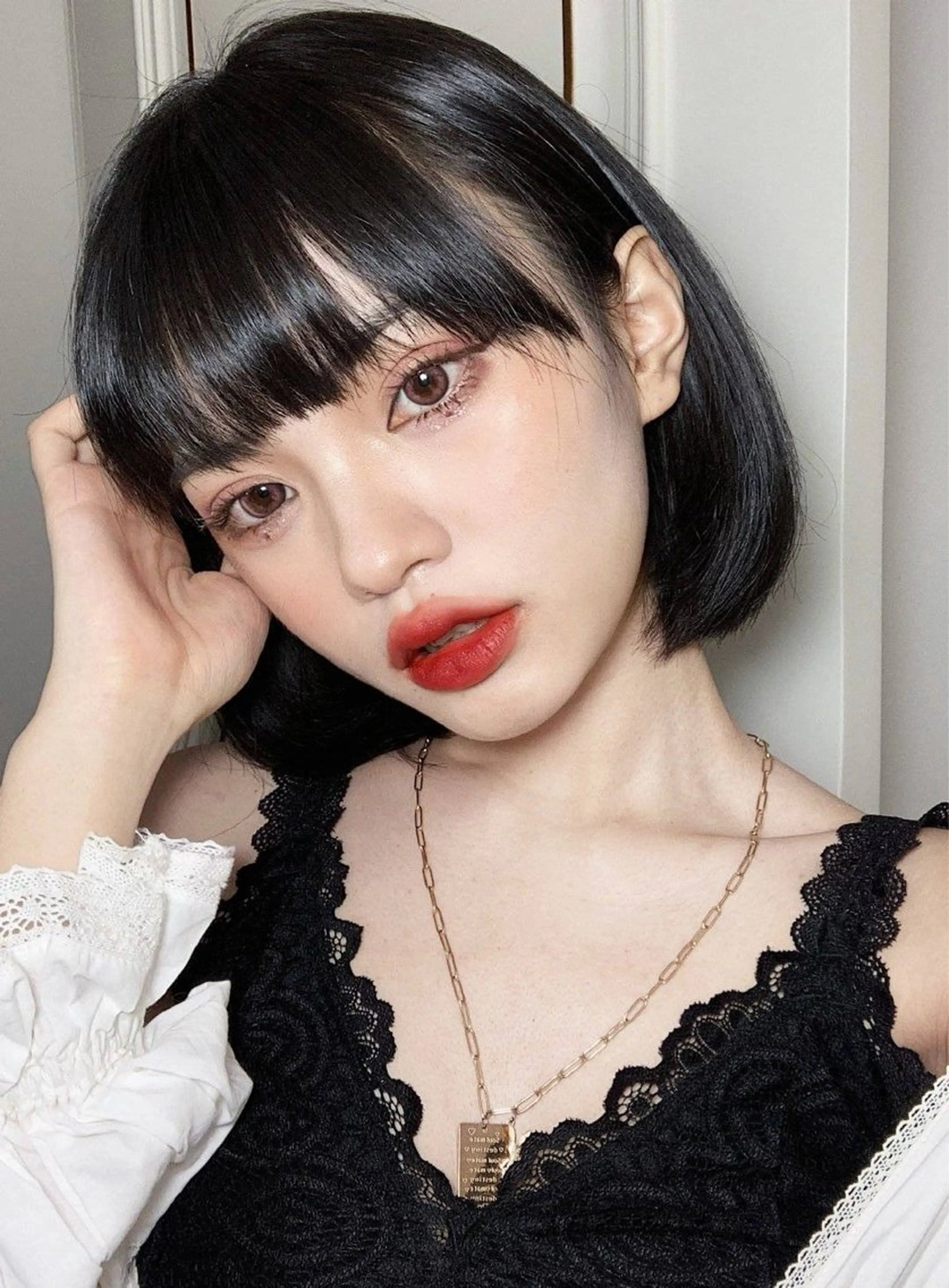 ショート カラー ヘアアレンジ ヘアカラー トリートメント ヘッドスパ ヘアセット ‎🤍韓国ボブ/ 縮毛矯正🪽‪ひかりのヘアスタイル