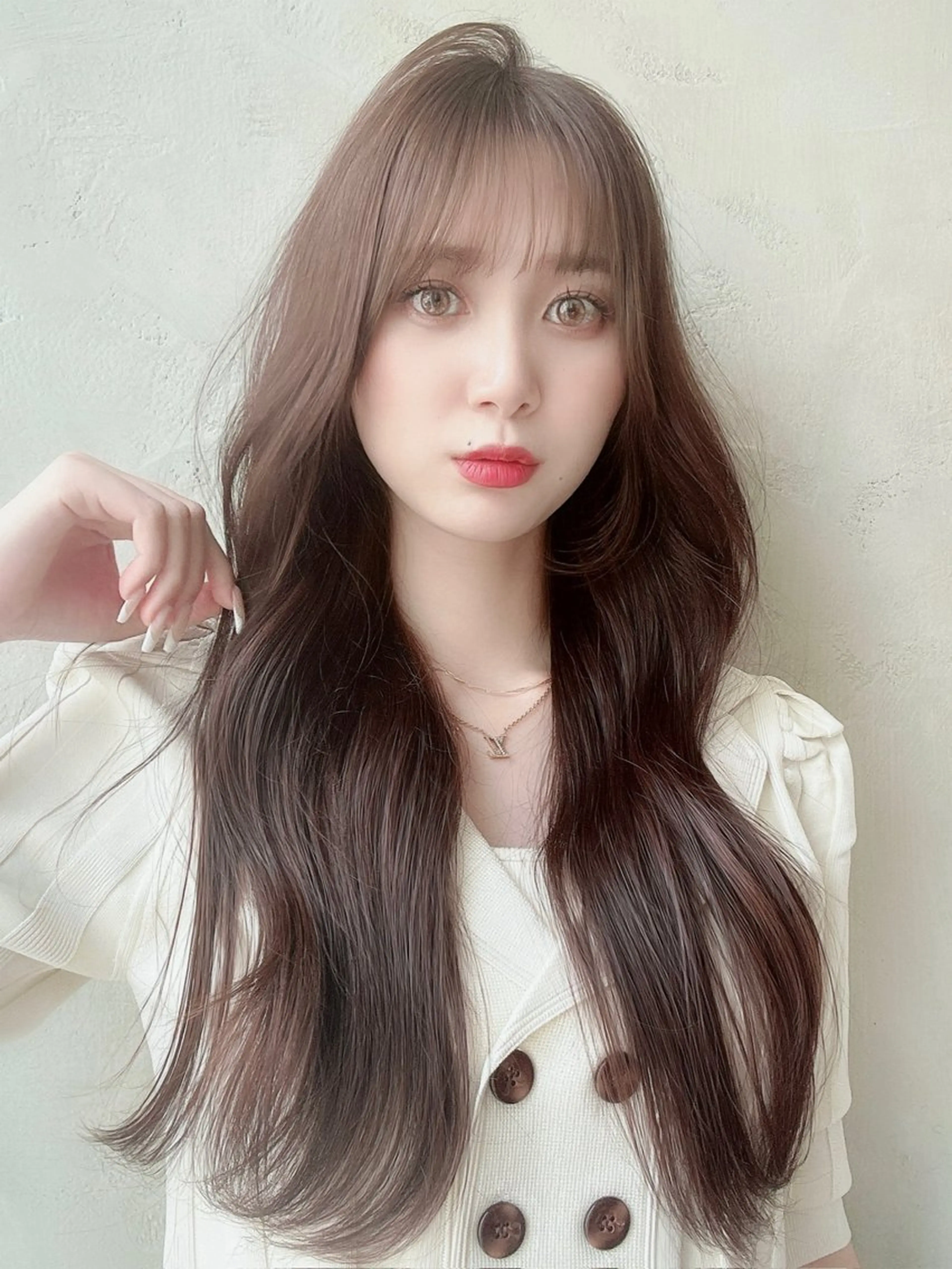 ロング カラー パーマ カット ヘアカラー トリートメント 新宿✨顔周りカット 韓国ヘア/坂本亜裟海のヘアスタイル