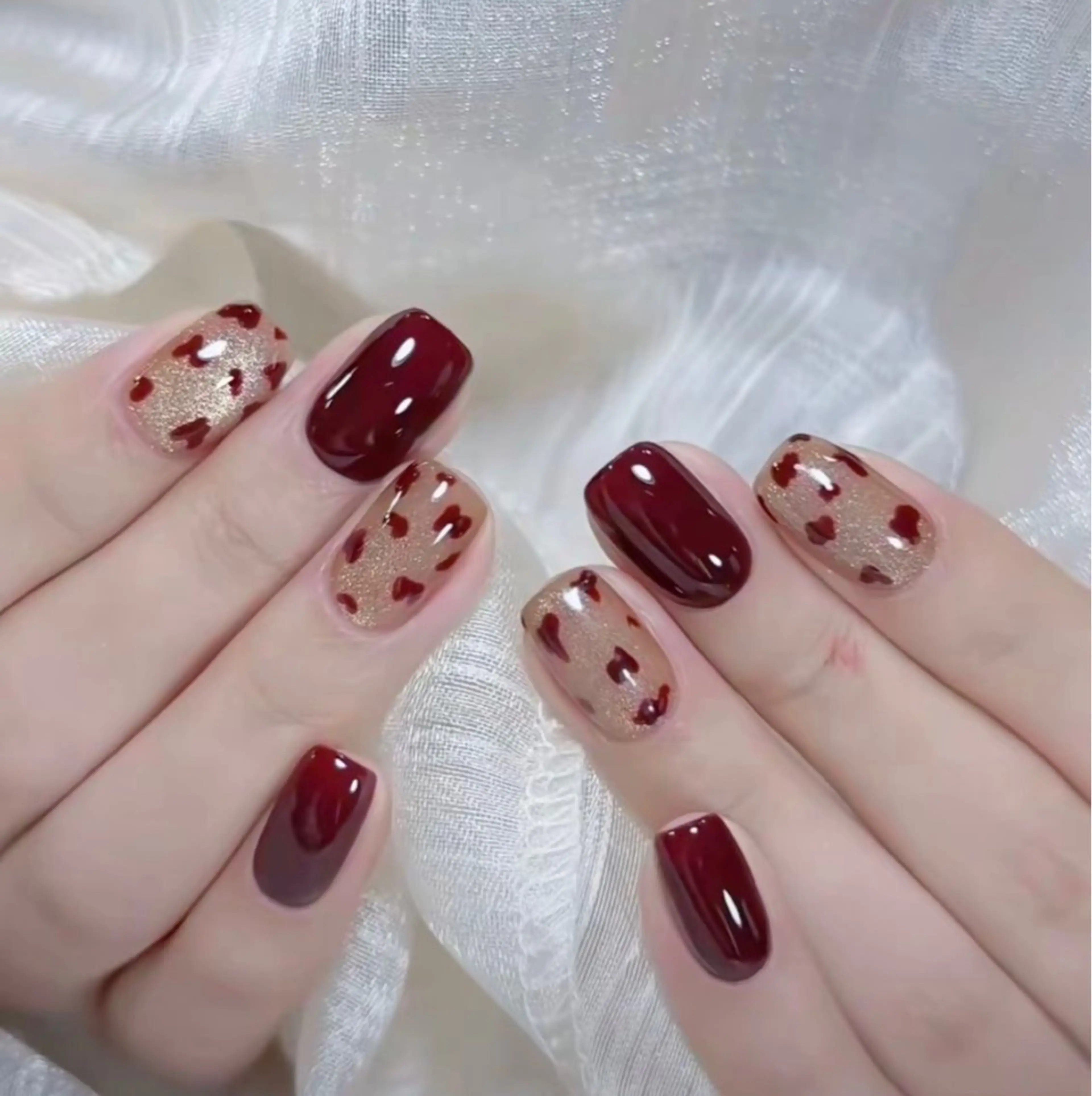 ネイル ハート ミラーネイル 持ち込み ピンク ワンホンネイル July Nailのネイルデザイン