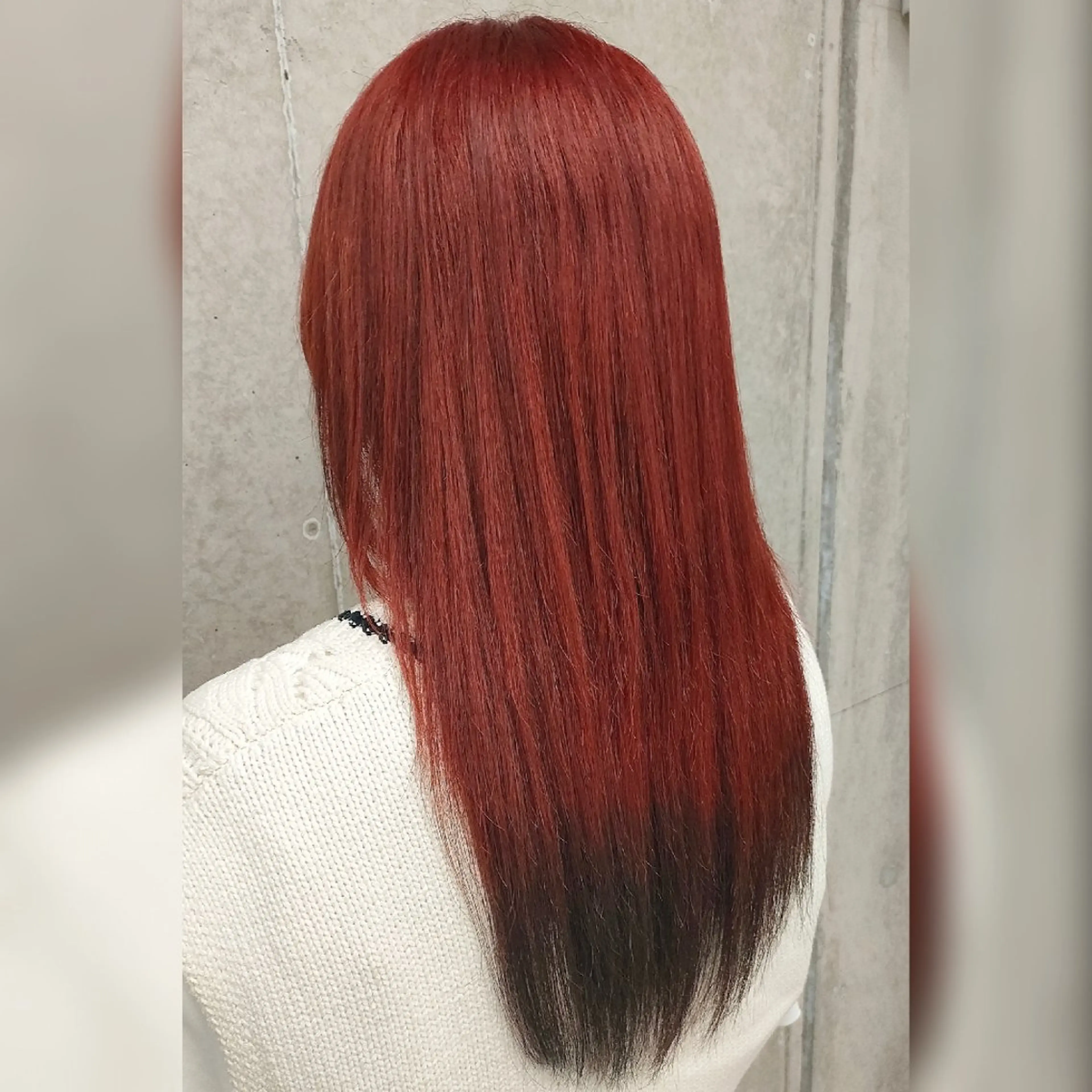 ロング カラー 黒髪 ブリーチ ダブルカラー ブリーチなしカラー レッドカラー AyaLA organic＆spa 東船橋店所属・💜Ayala 🌈SHIHO💜のヘアスタイル